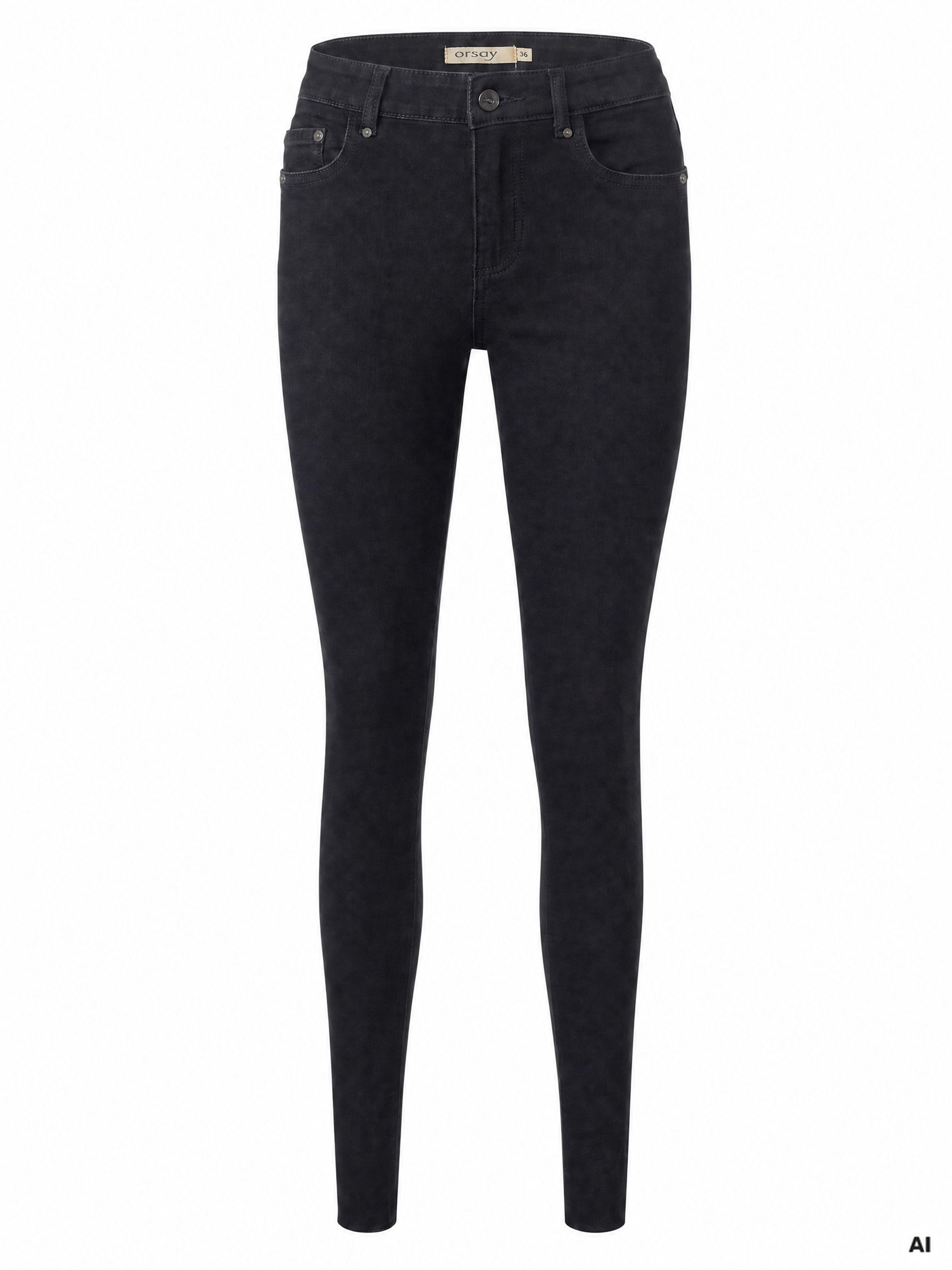 Černé dámské skinny džíny s vysokým pasem ORSAY - 006