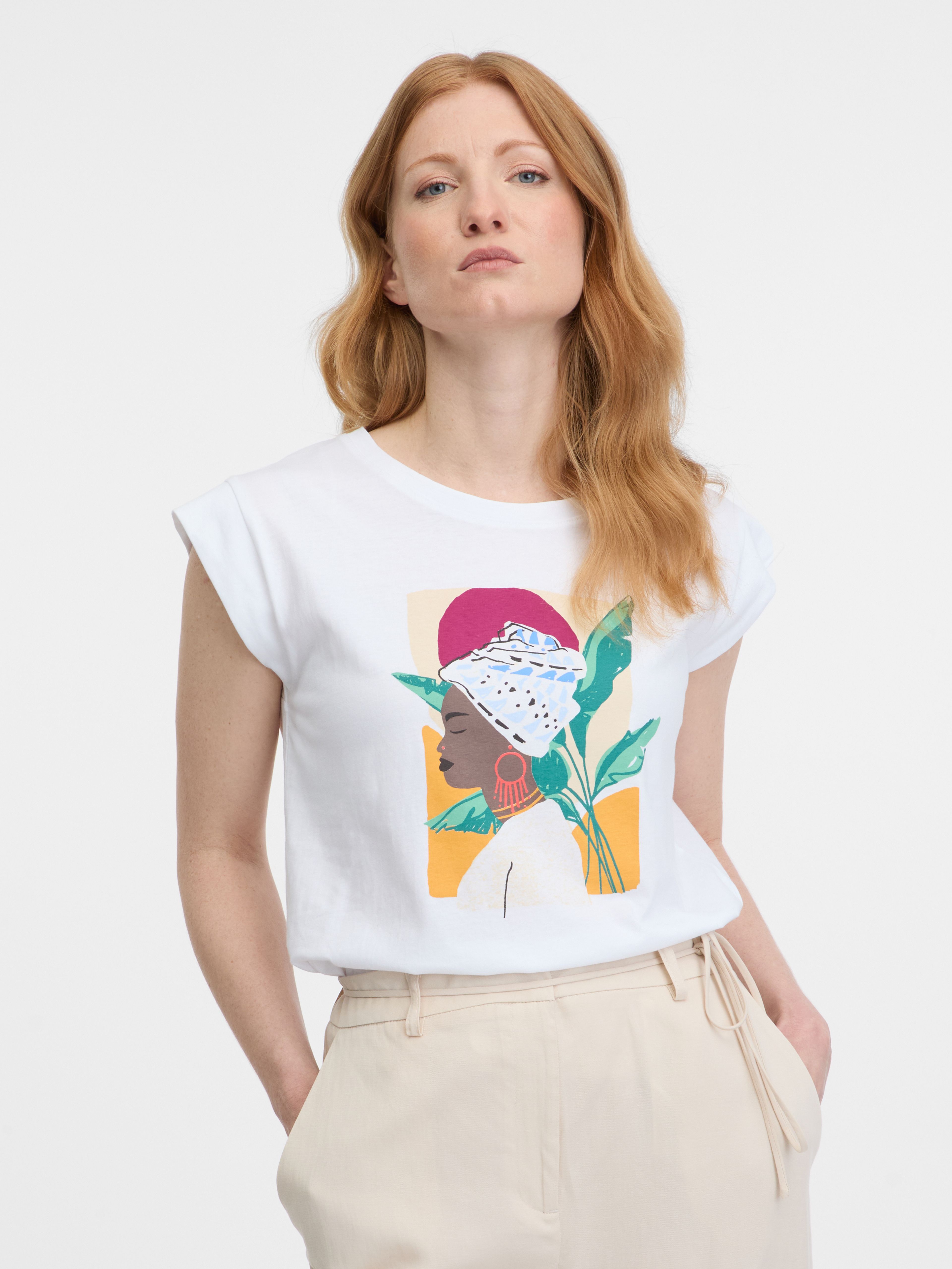 Biały t-shirt damski ORSAY