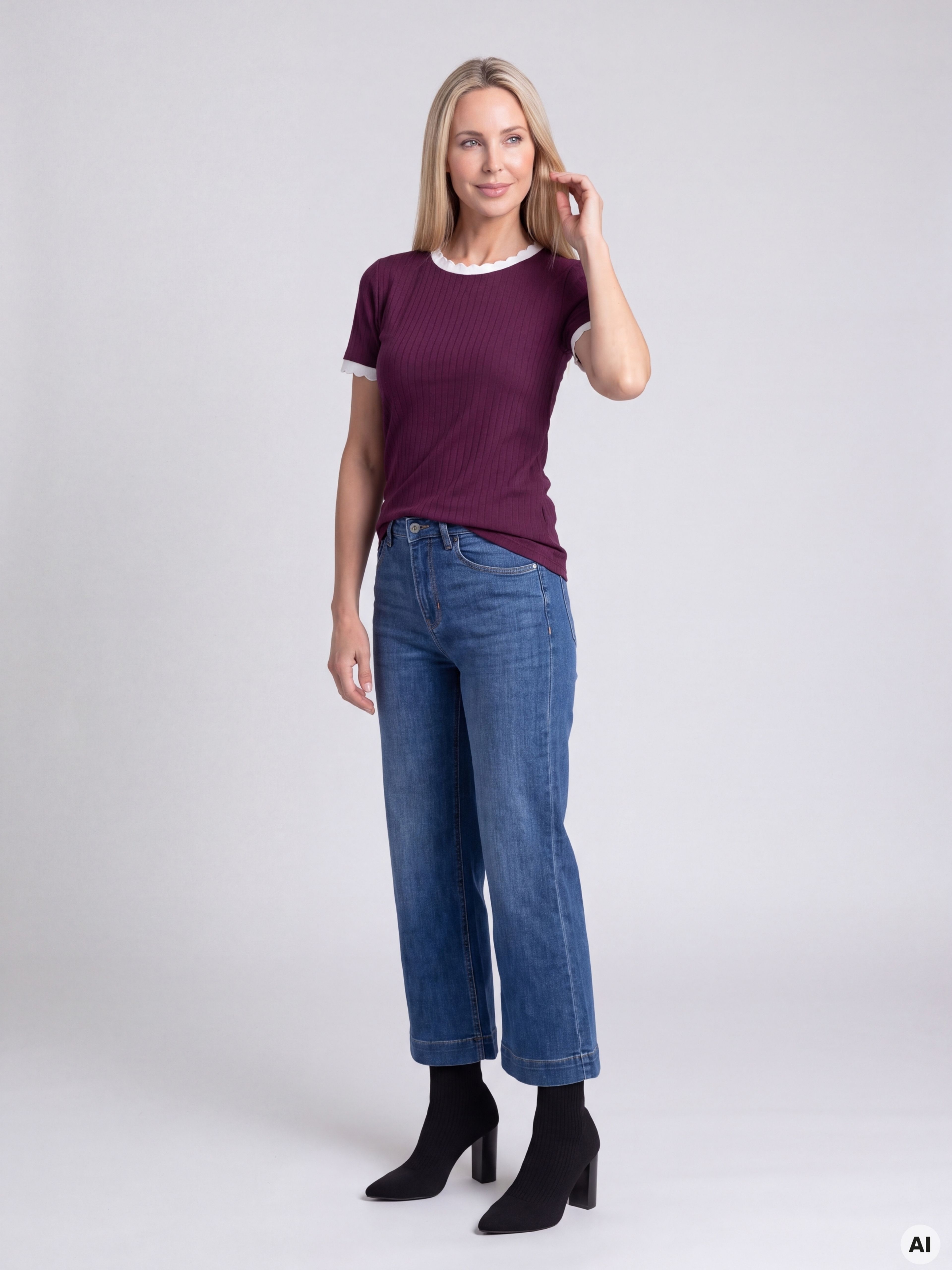 Tricou pentru femei mov cu mâneci scurte ORSAY - 003