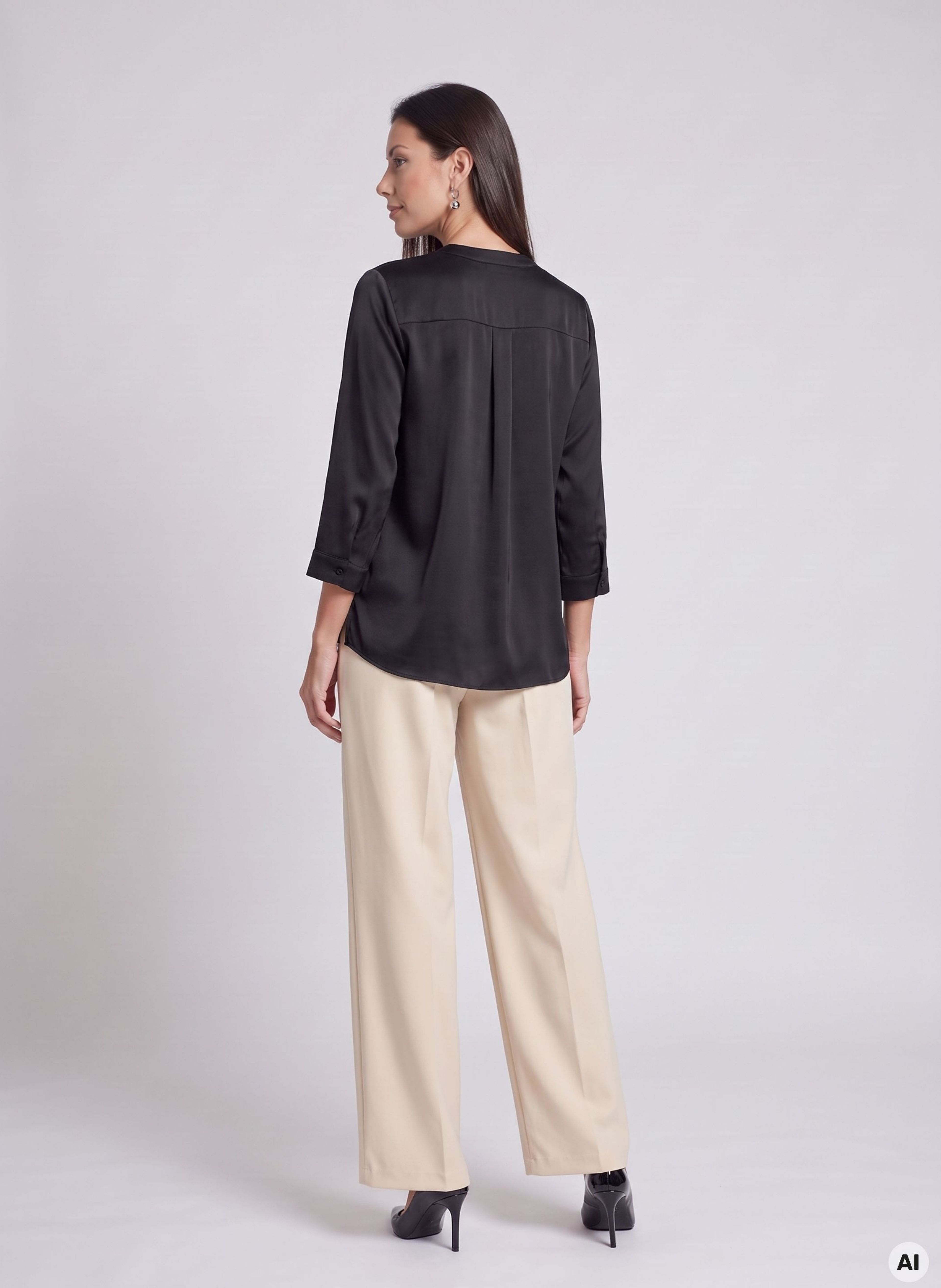 Schwarze Damen-Bluse mit 3/4-Ärmeln ORSAY - 002