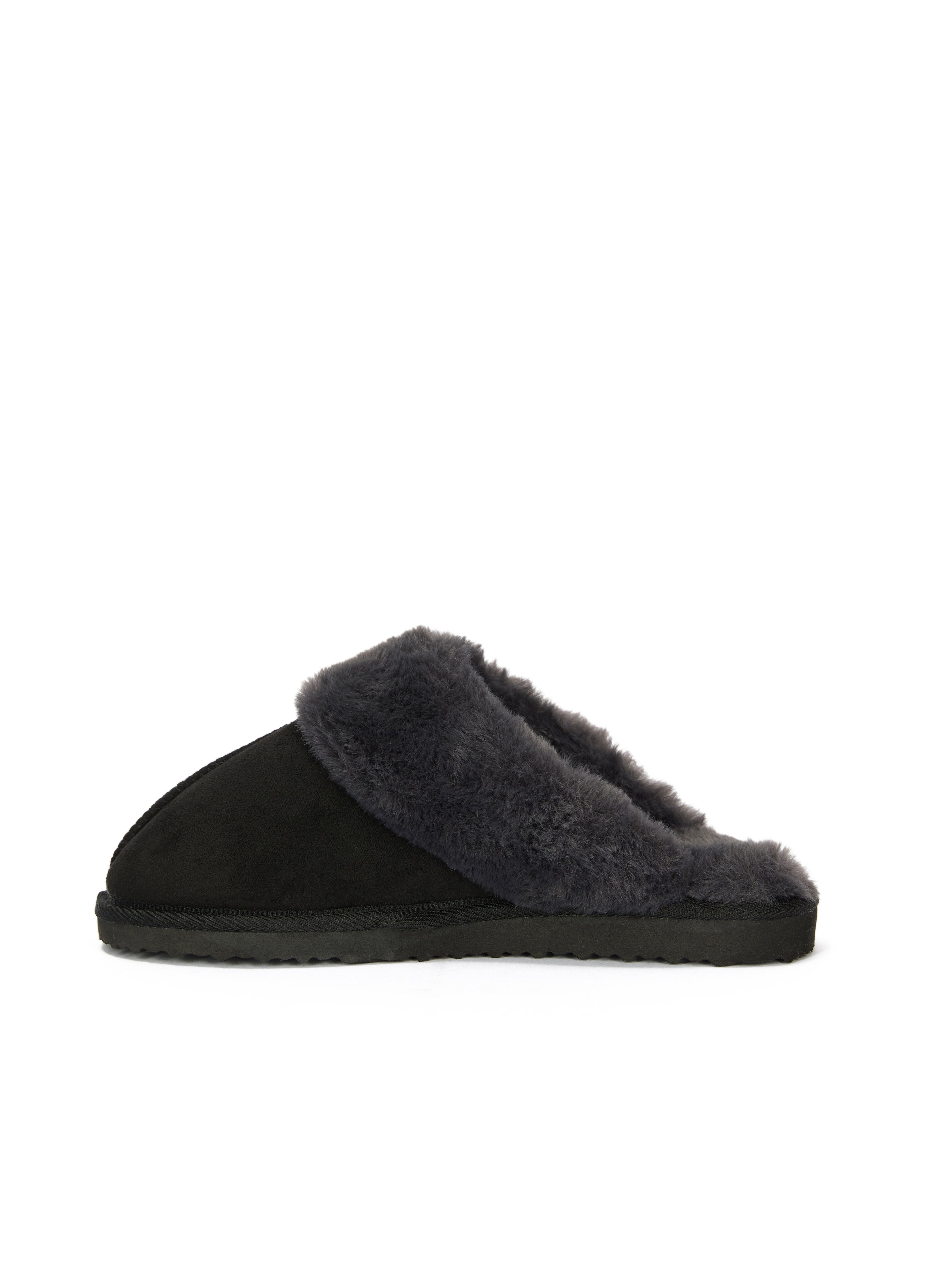 Schwarze Damen-Pantoffeln mit Fell ORSAY IMARA - 004