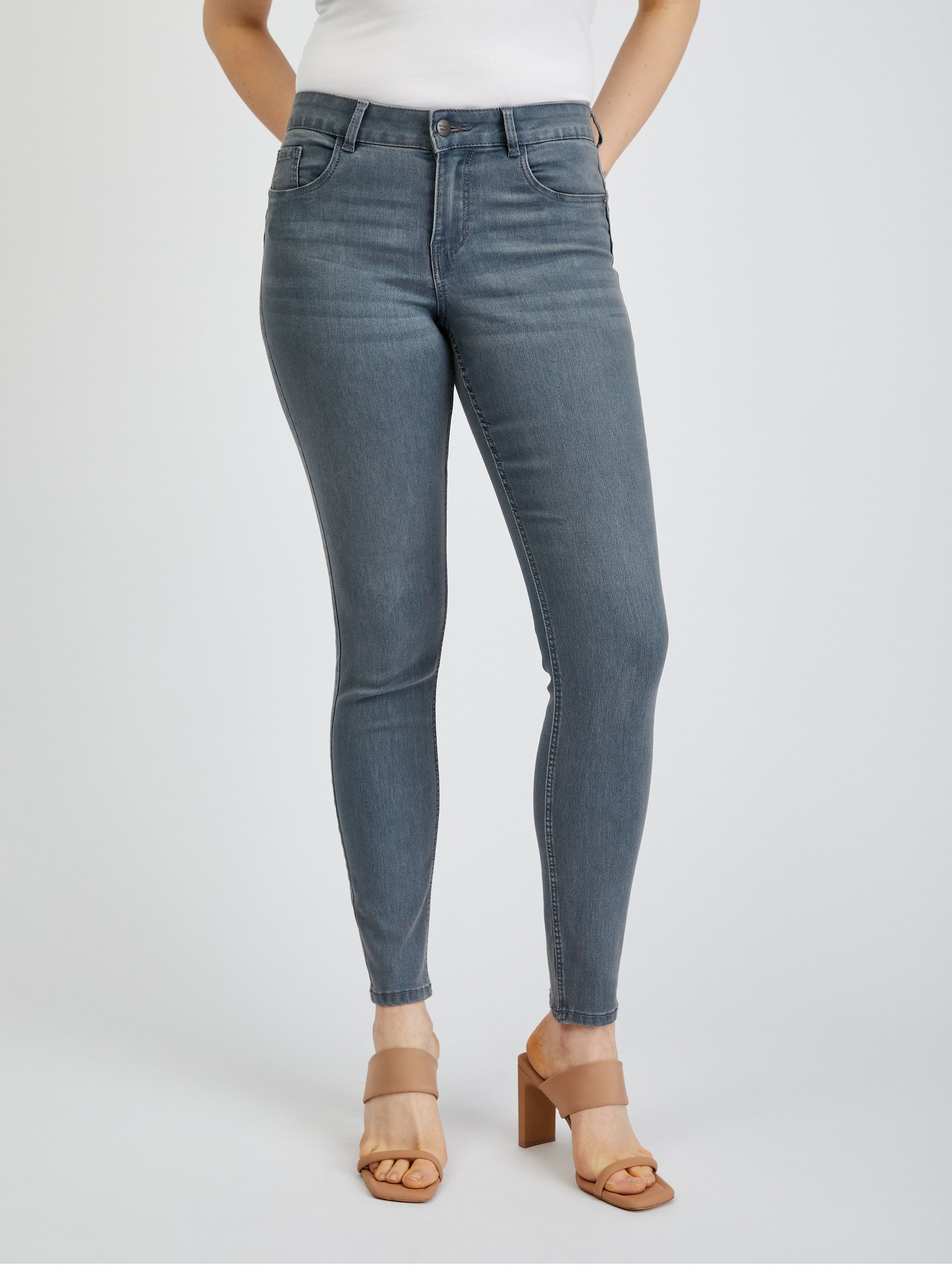 Šedé dámské skinny fit džíny ORSAY