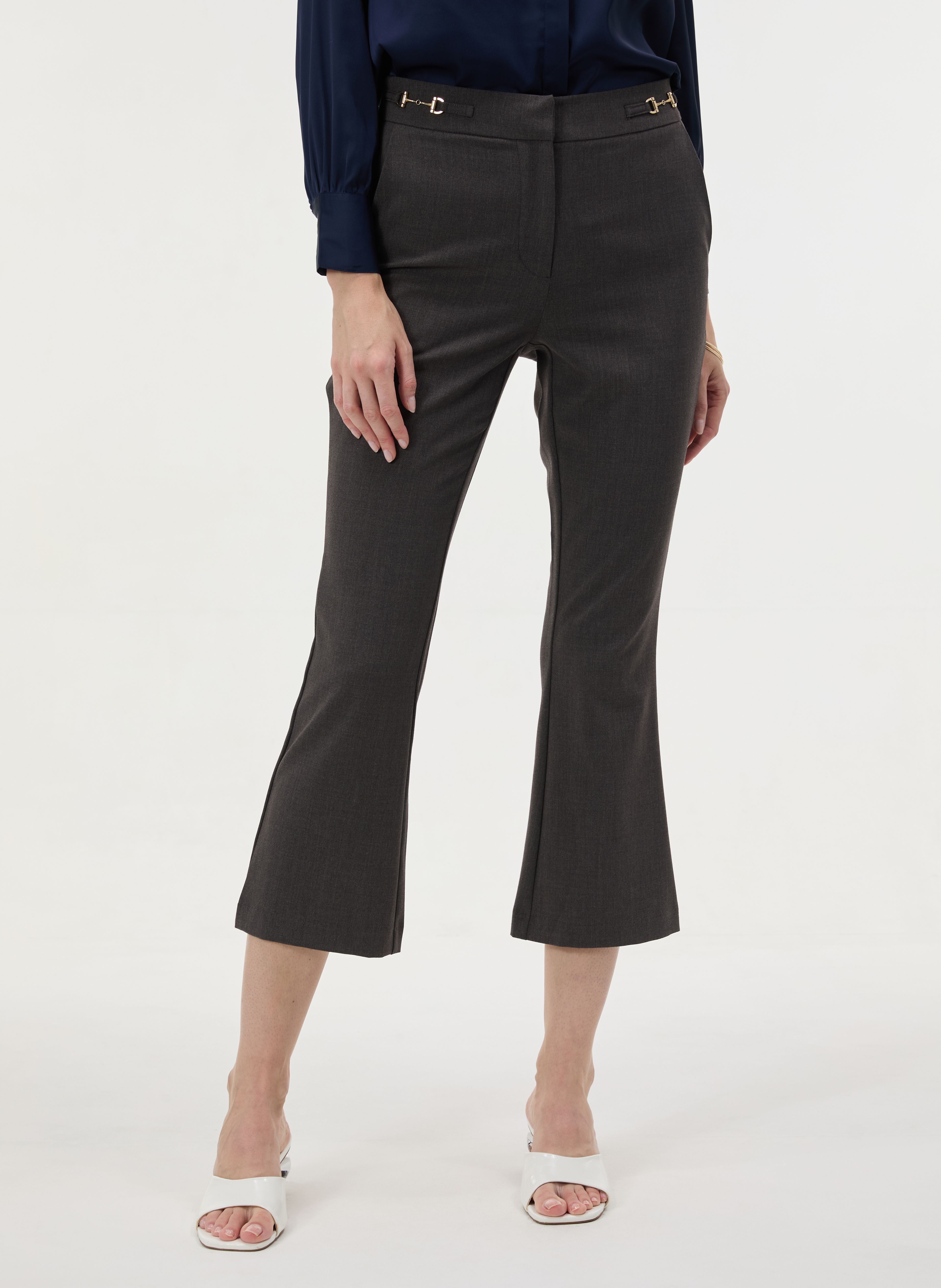ORSAY Szürke női bootcut nadrág magas derékkal - 002