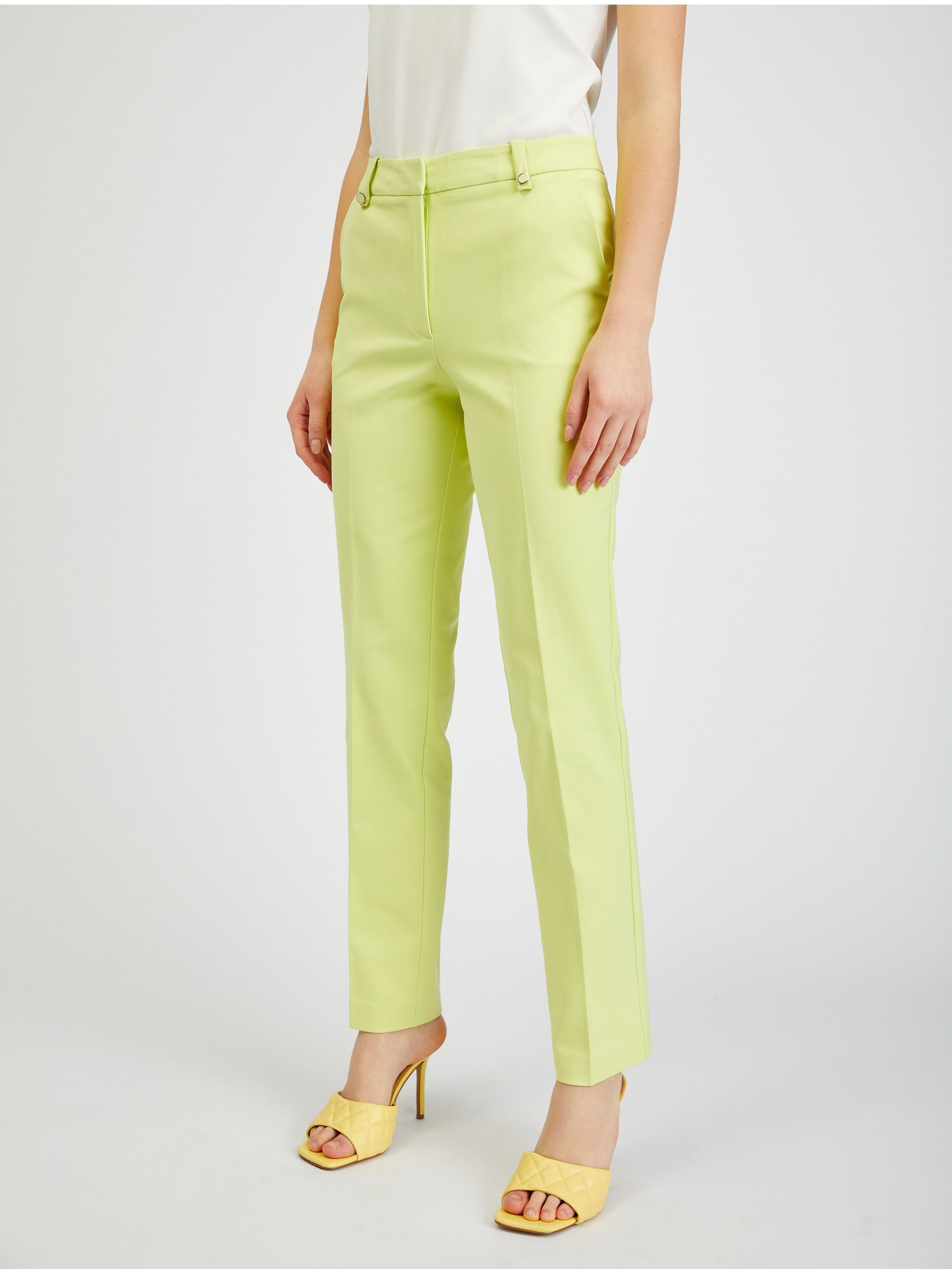 Pantaloni de damă verde deschis ORSAY