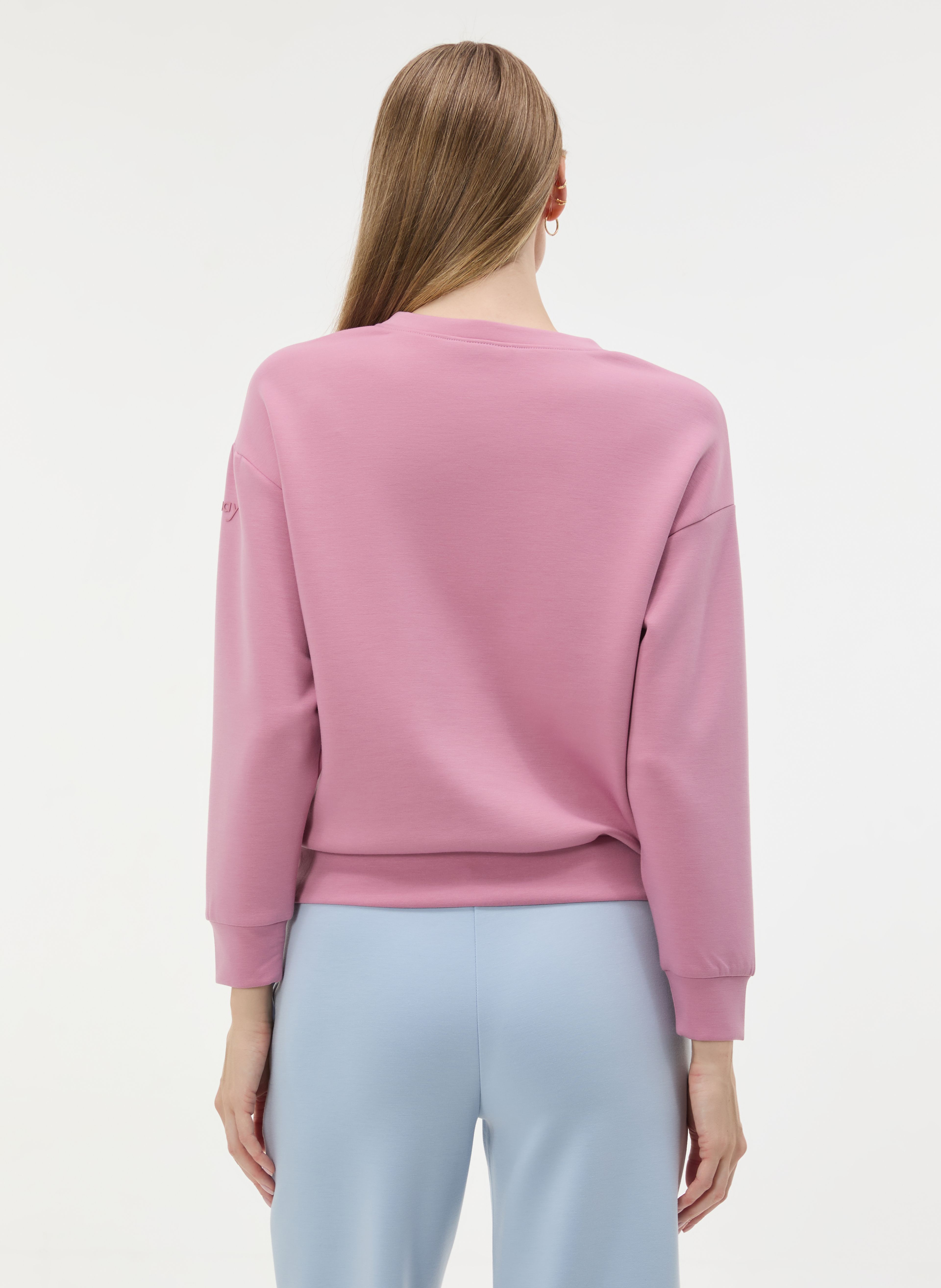 Rosa Damen-Sweatshirt mit langen Ärmeln ORSAY - 004