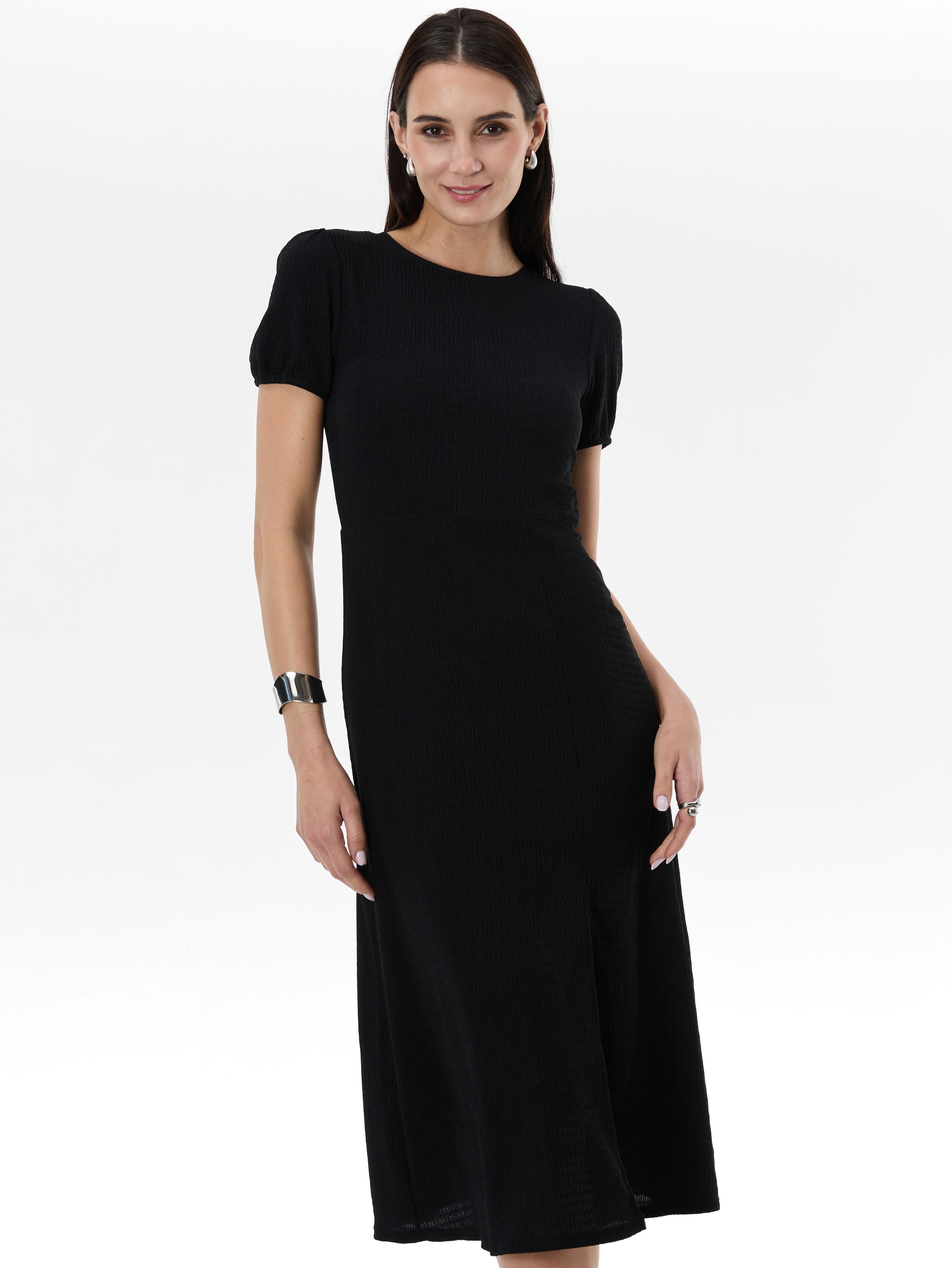 Schwarzes gemustertes Damenkleid ORSAY