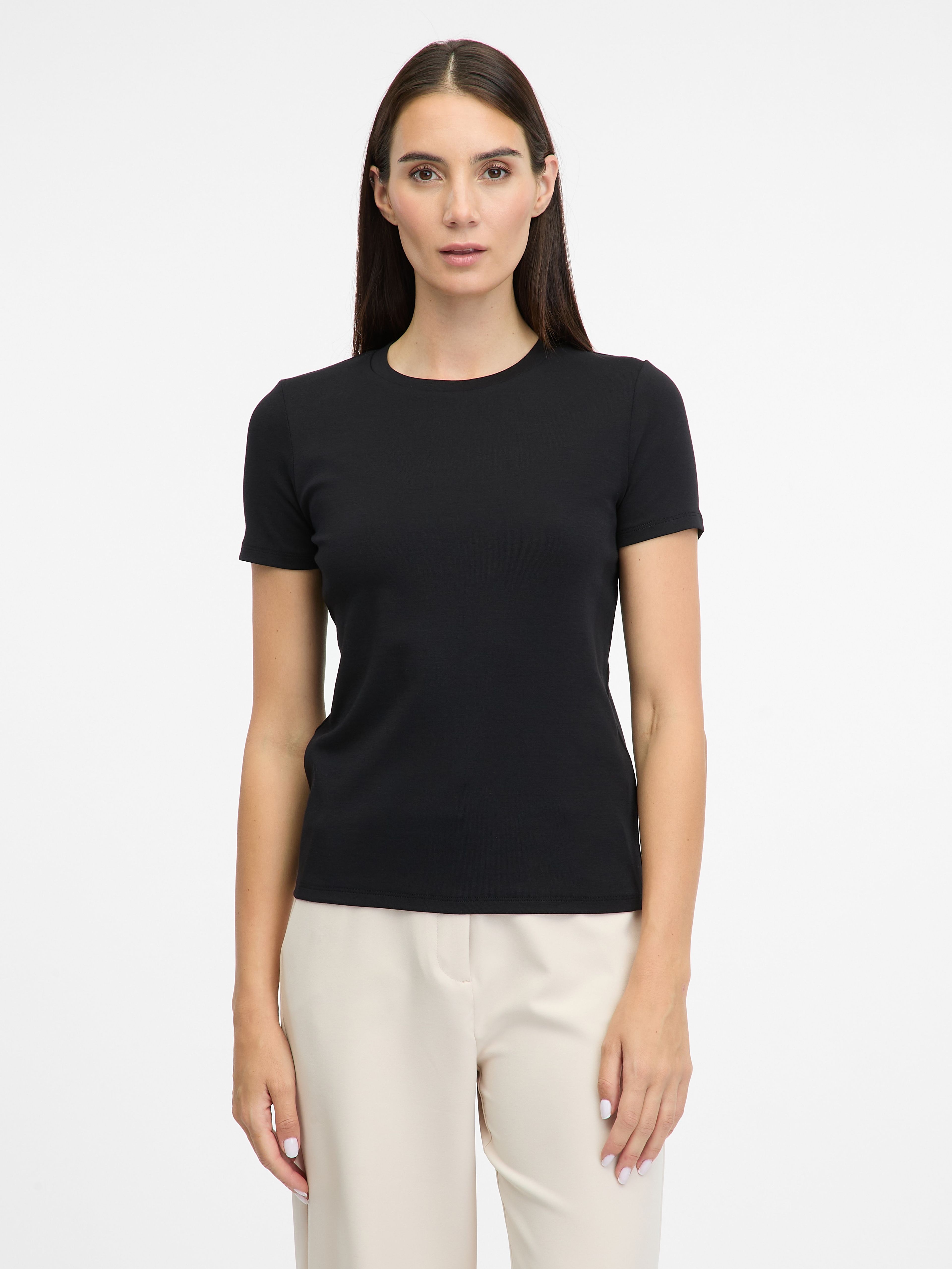 Schwarzes Damen-Kurzarm-T-Shirt ORSAY