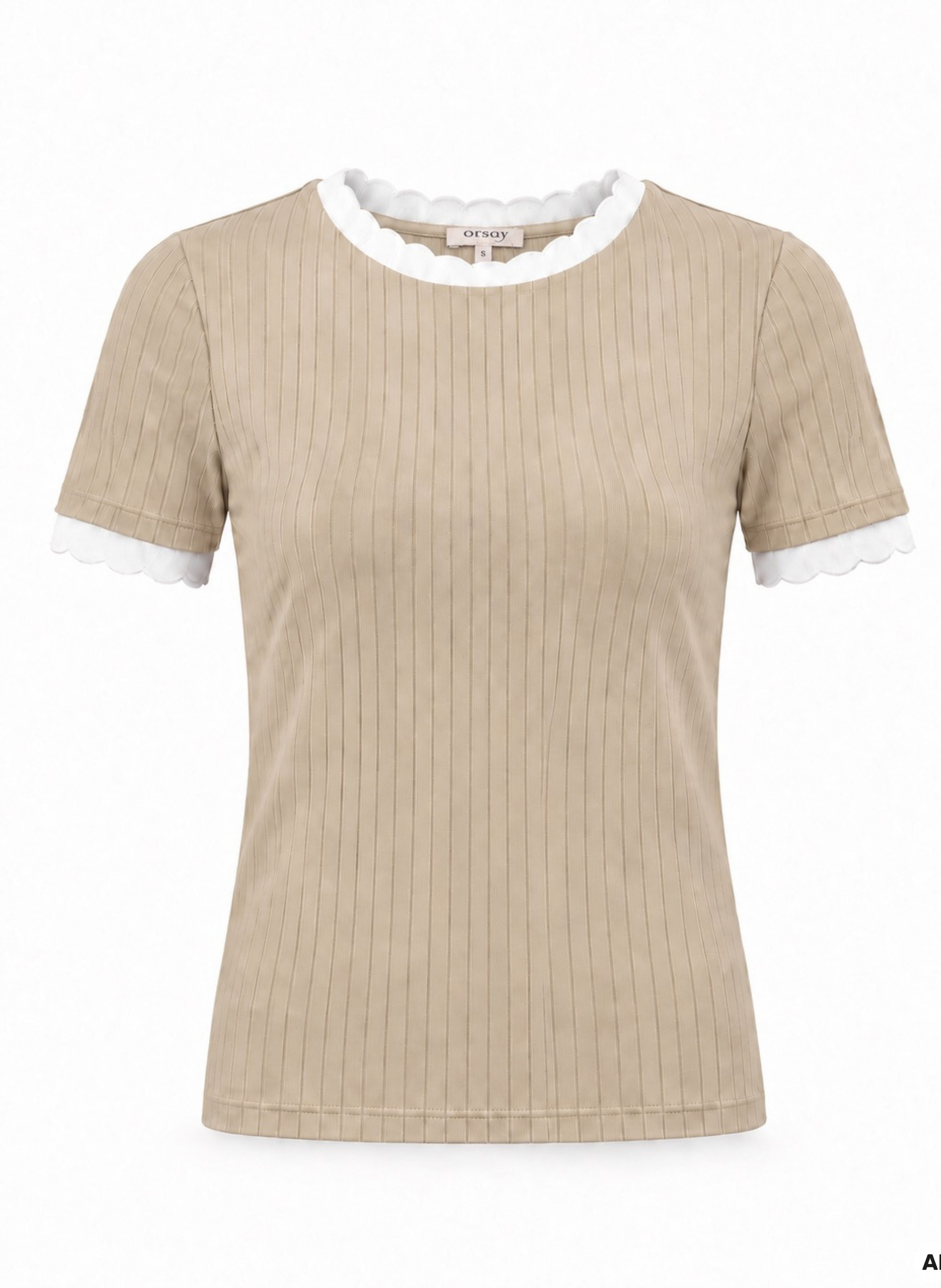 Tricou pentru femei bej cu mâneci scurte ORSAY - 005