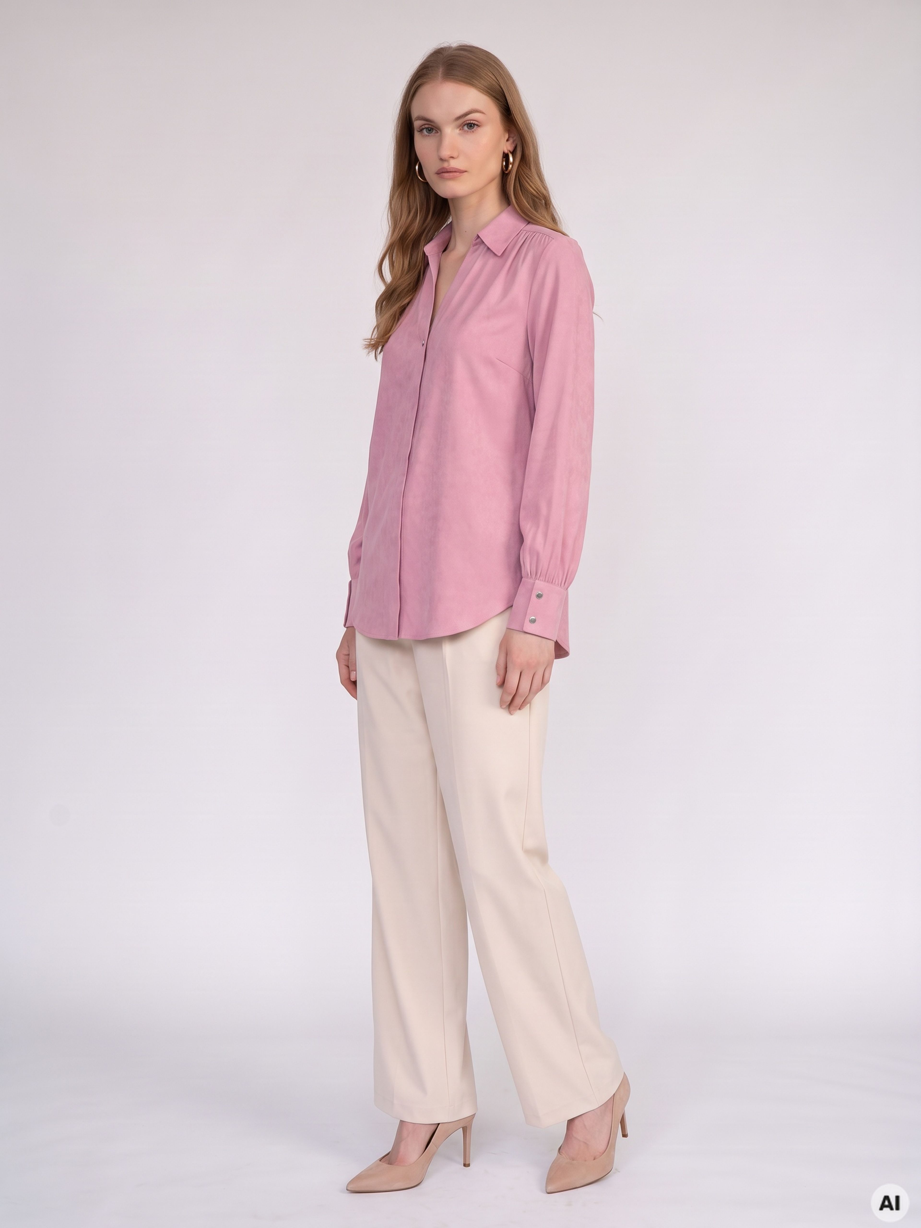 Rožnata ženska bluza z dolgimi rokavi ORSAY - 002