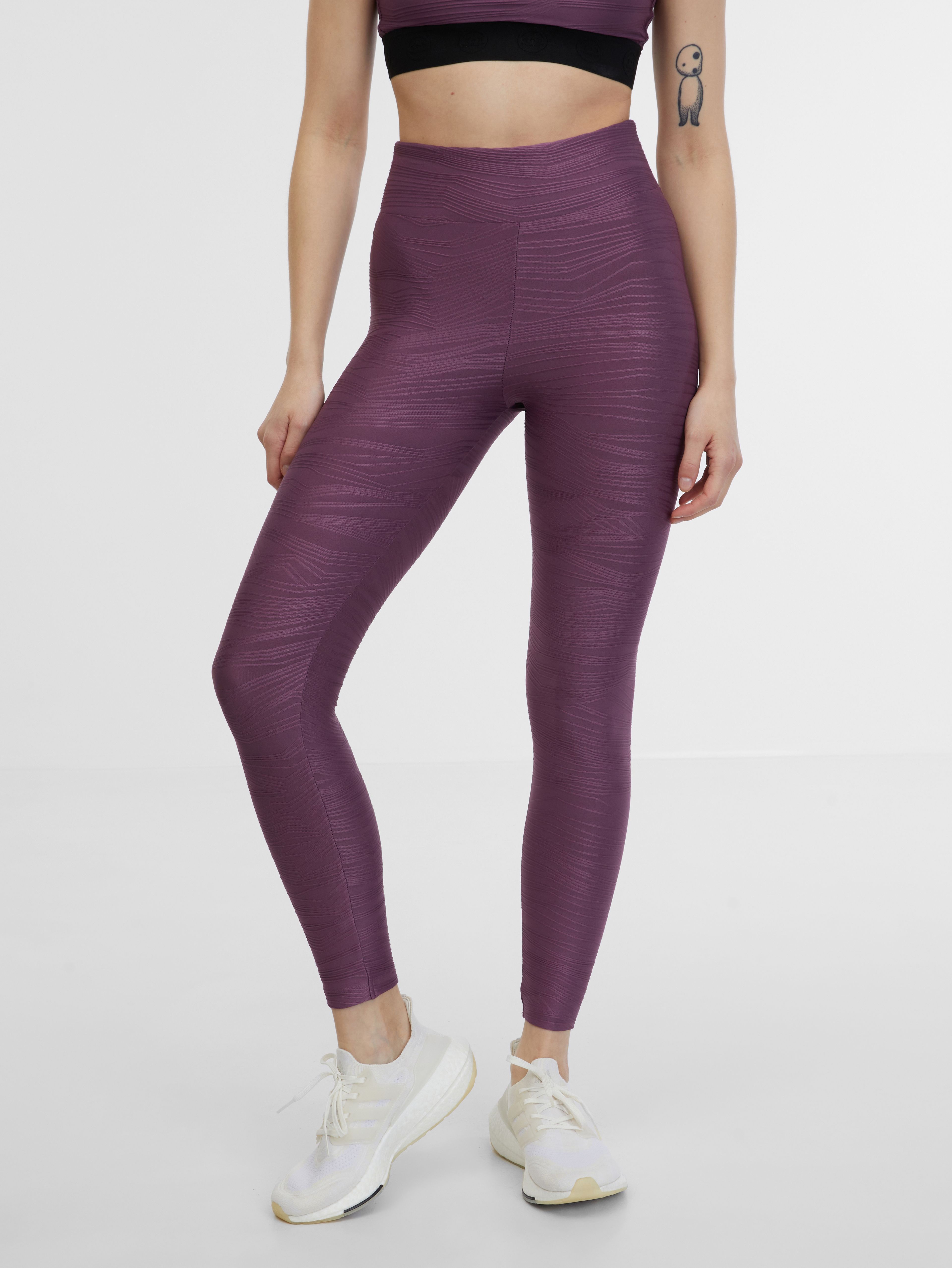 Lila gemusterte Damen-Sport-Leggings ORSAY