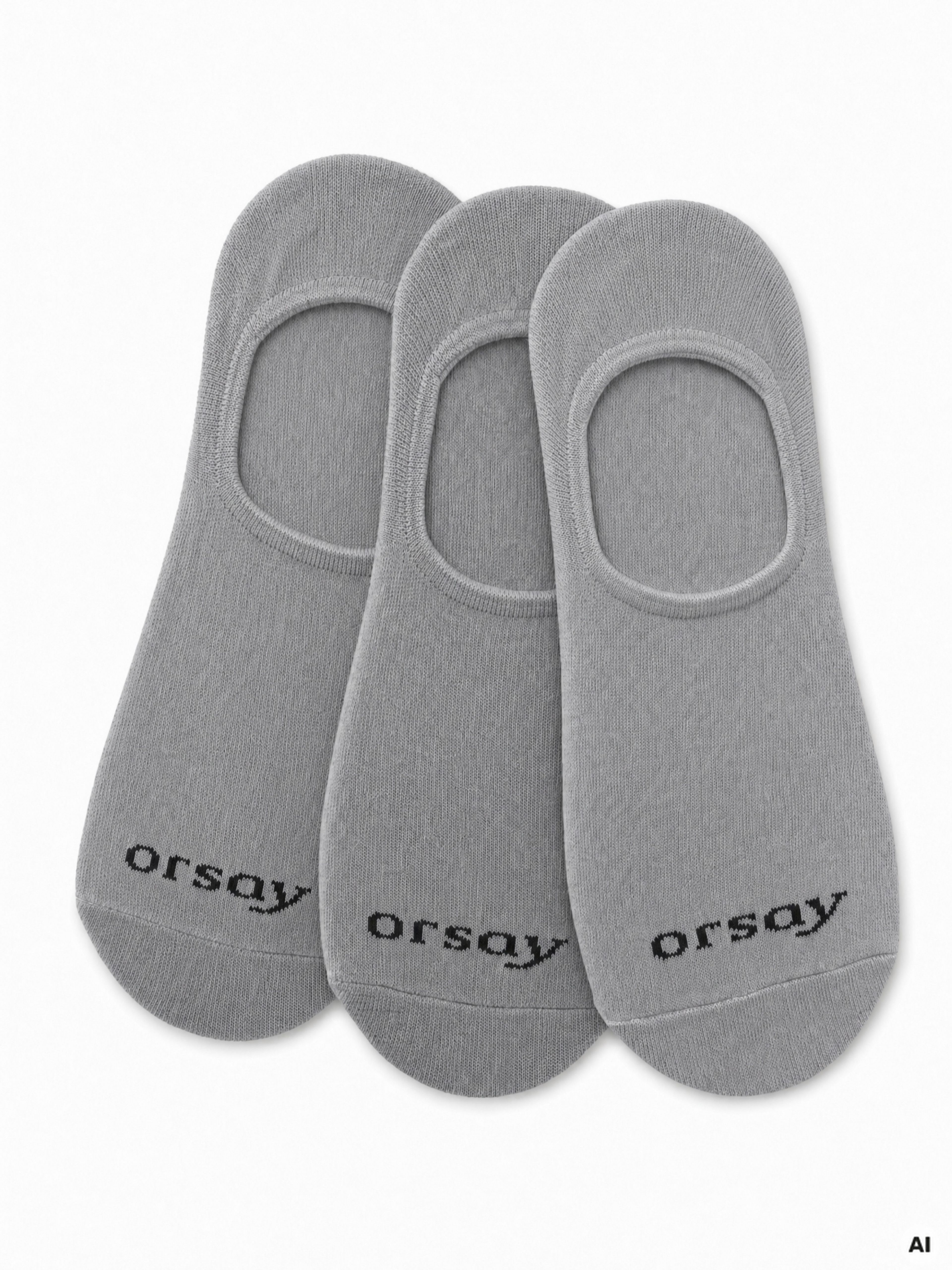 Graue Damen-Füßlinge 3er-Pack ORSAY - 002