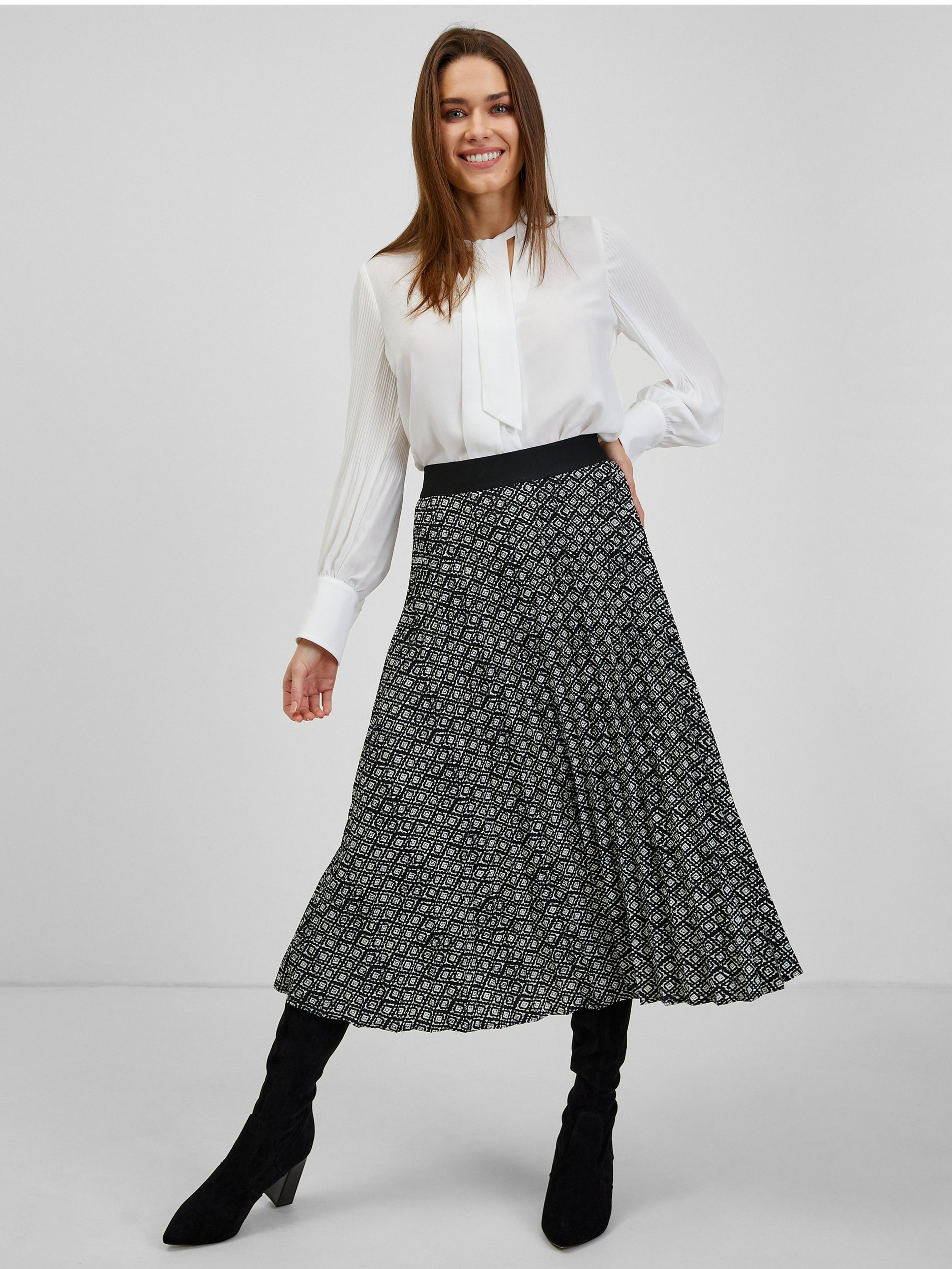 ORSAY fekete-fehér mintás női szoknya