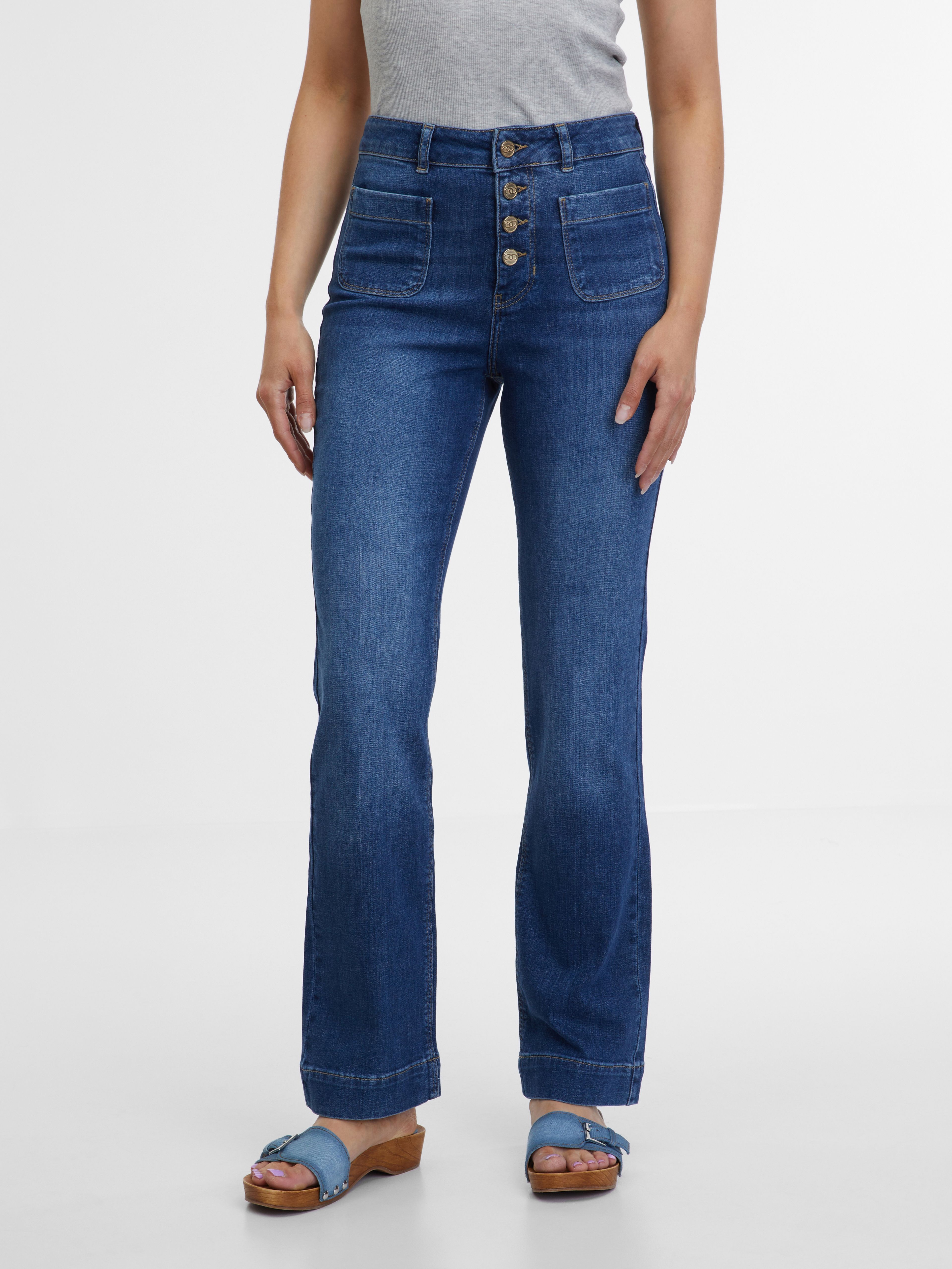 Dunkelblaue Damen-Bootcut-Jeans ORSAY