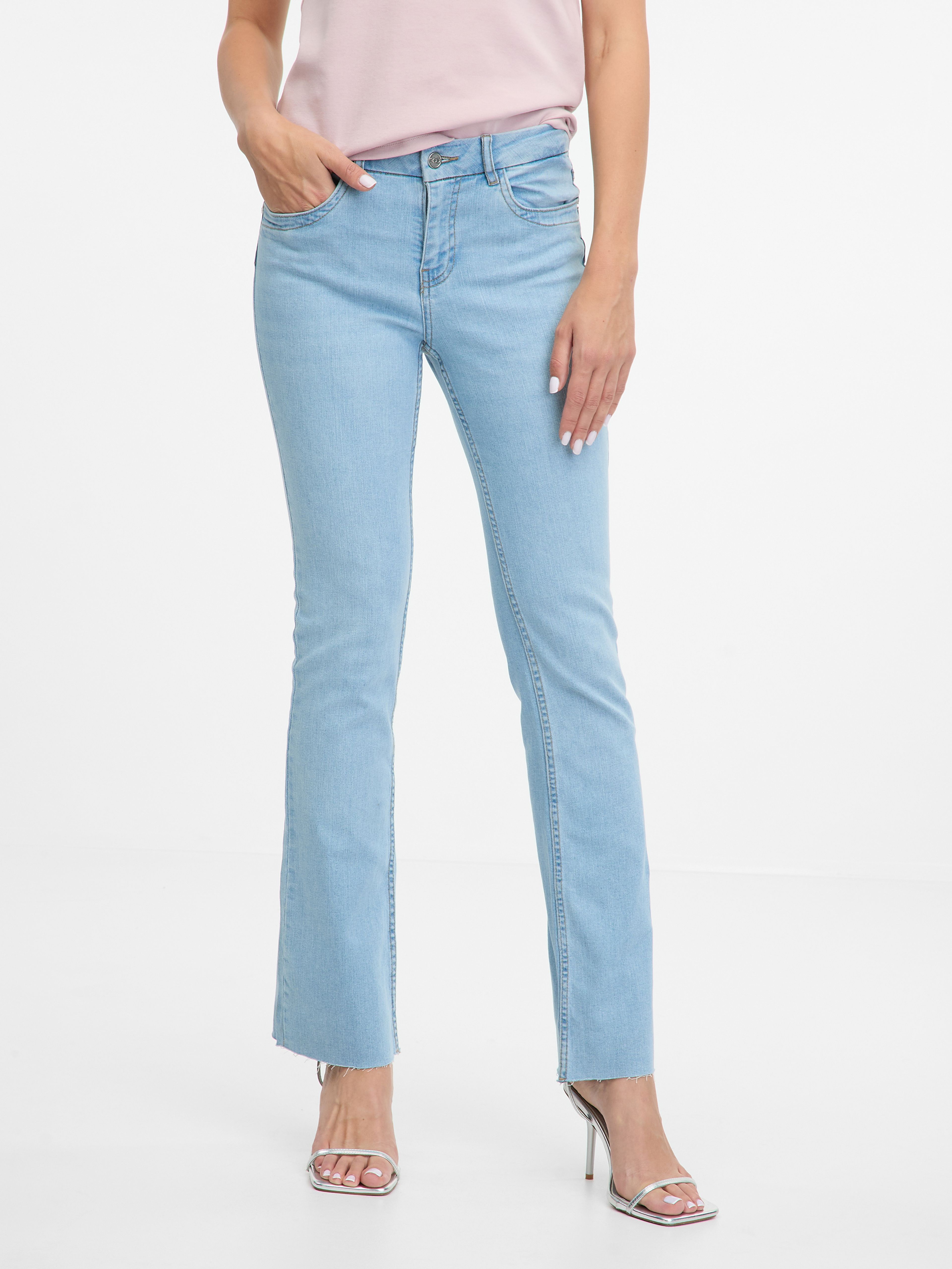 Hellblaue Damen-Bootcut-Jeans ORSAY