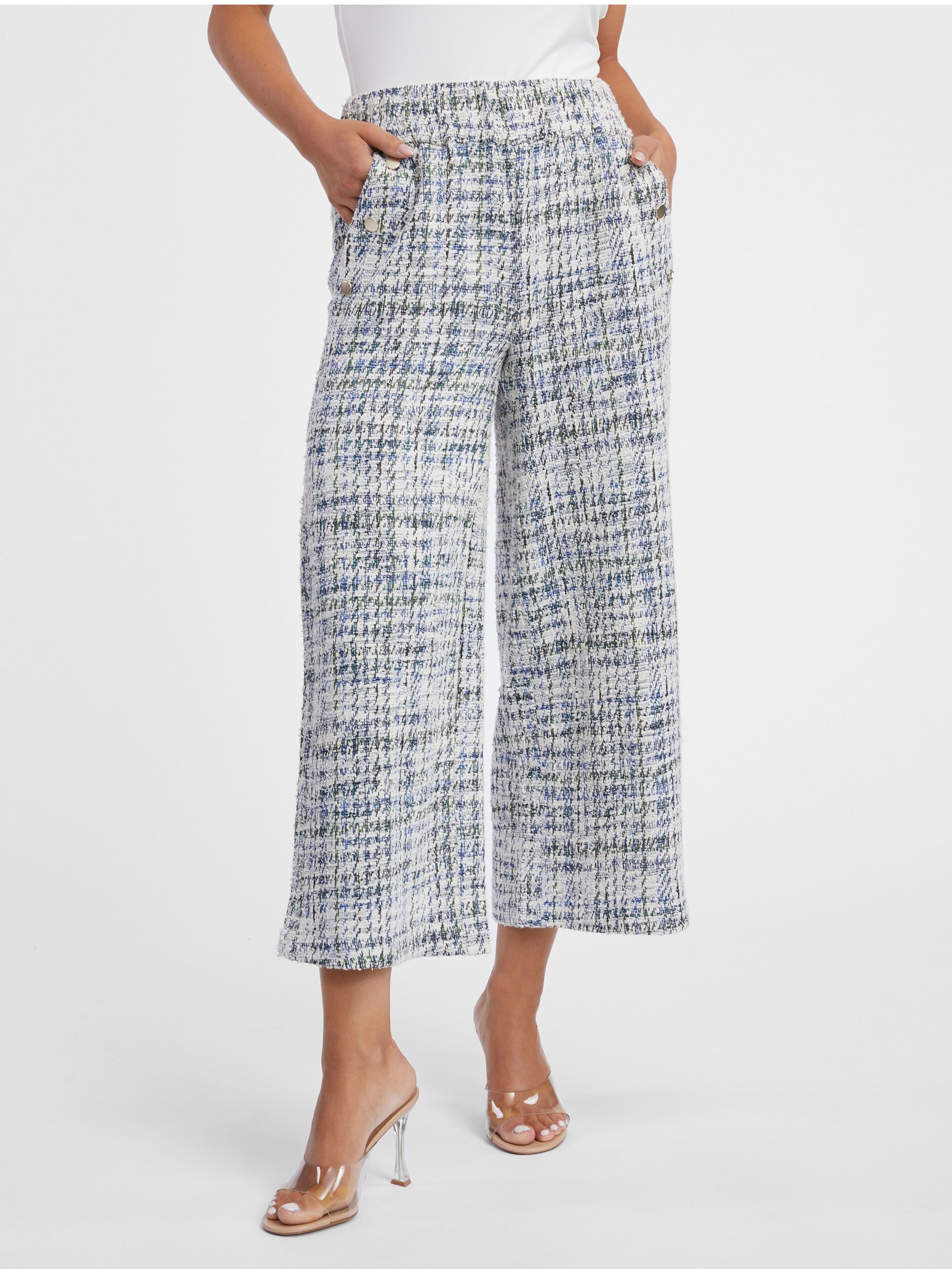 Blau und cremefarbene Damen-Tweed-Culottes ORSAY