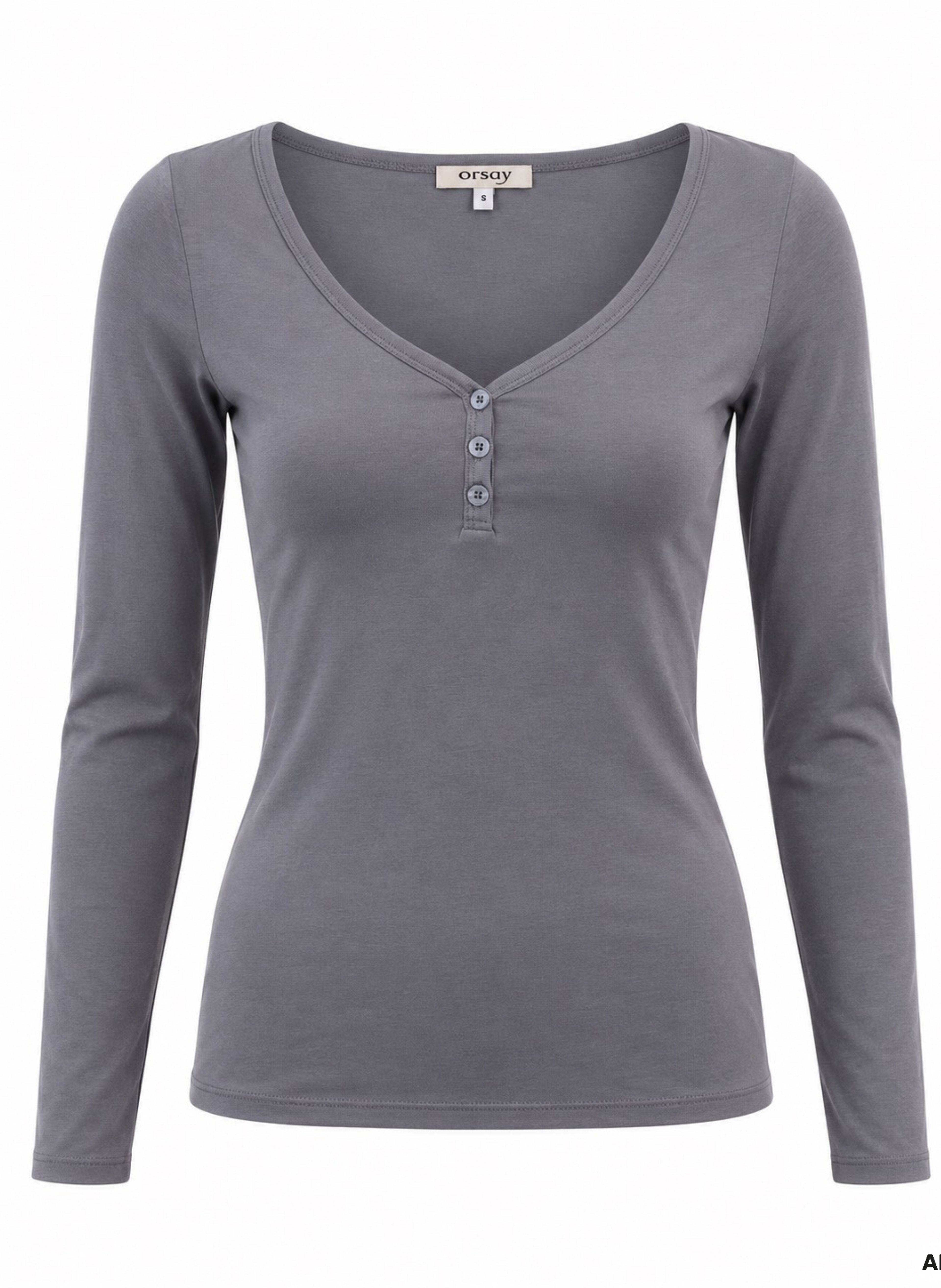 Tricou pentru femei gri cu mâneci lungi ORSAY - 005
