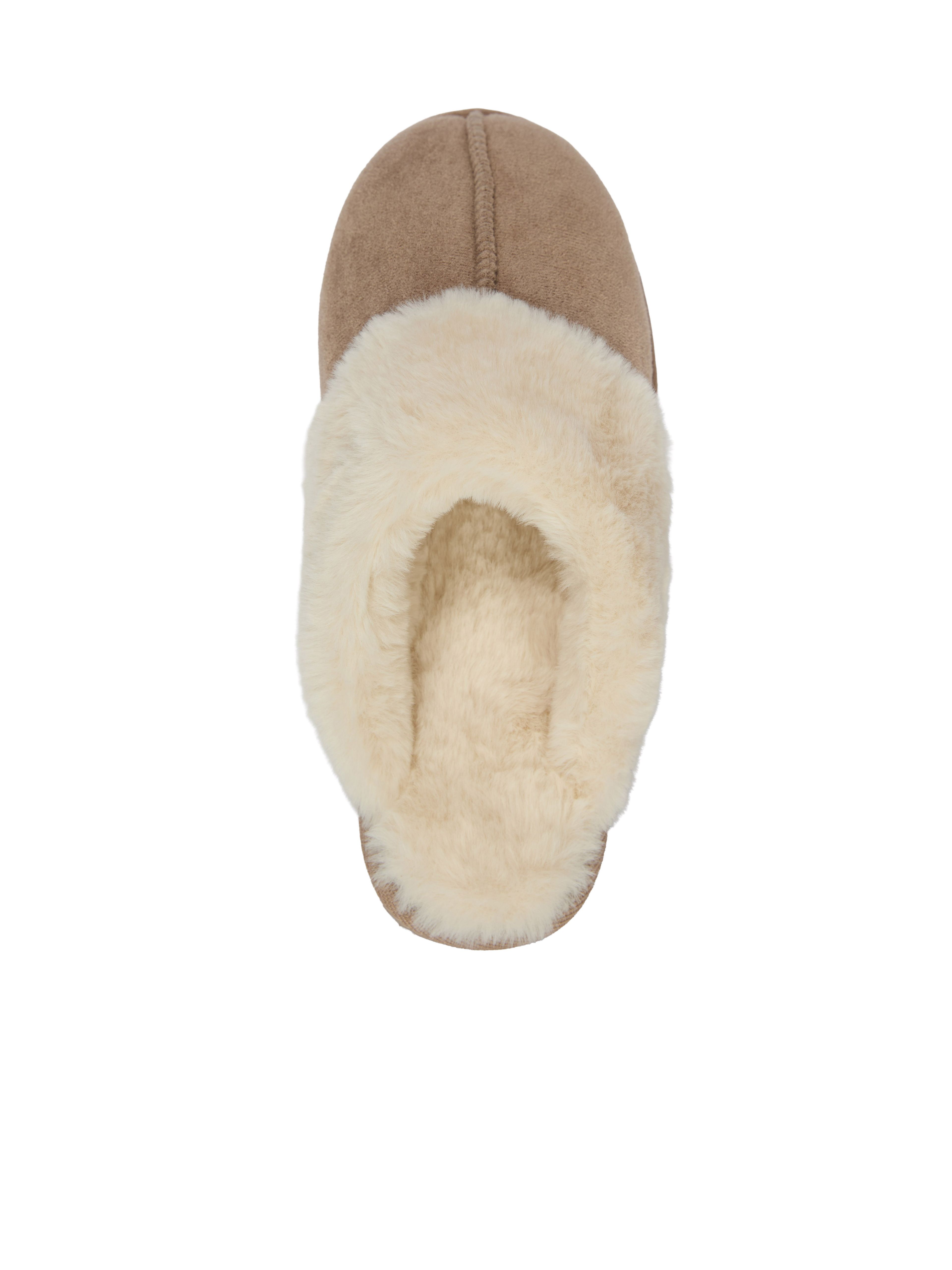 Beigefarbene Damen-Pantoffeln mit Fell ORSAY IMARA - 006