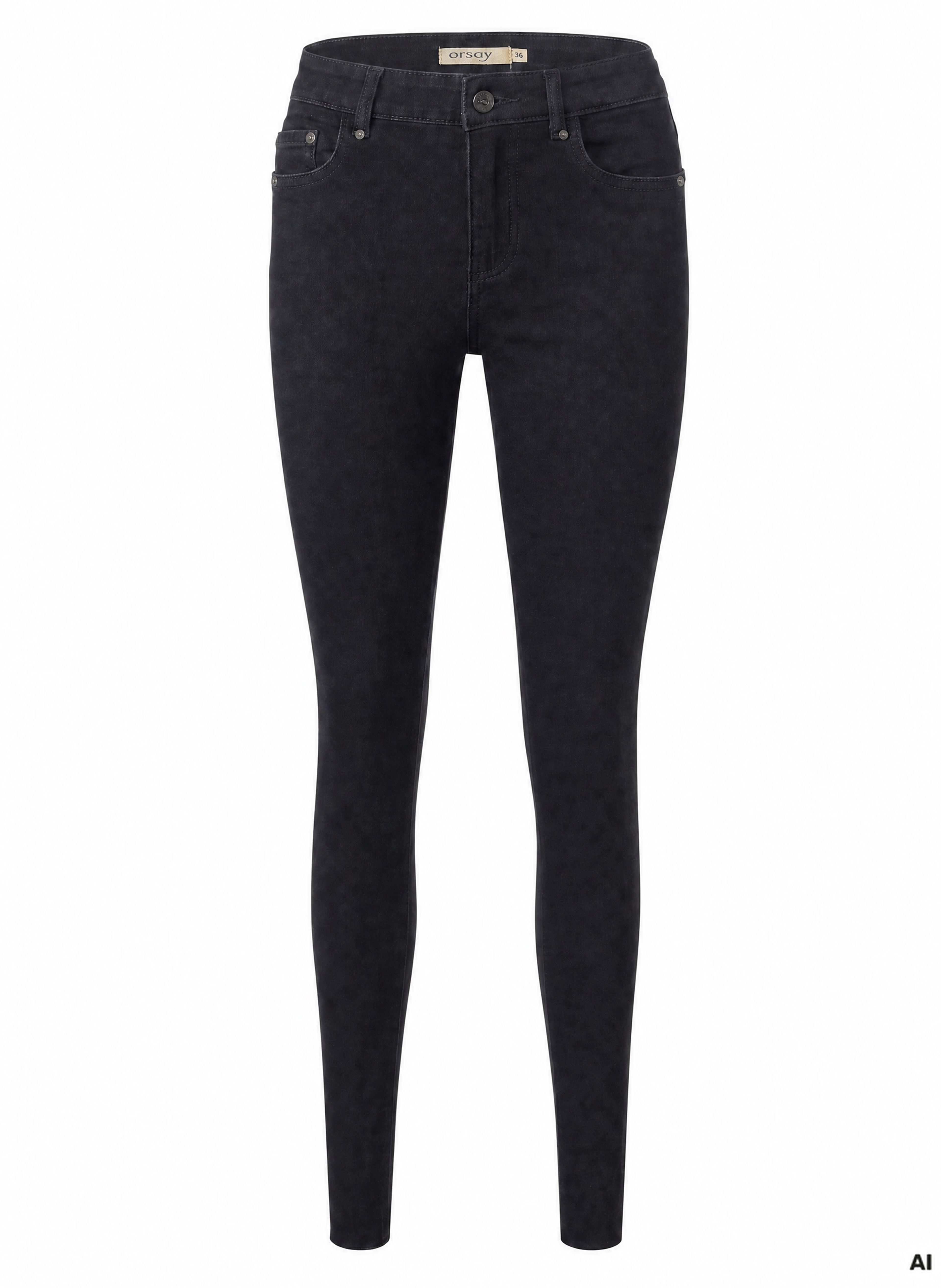 Černé dámské skinny džíny s vysokým pasem ORSAY - 006