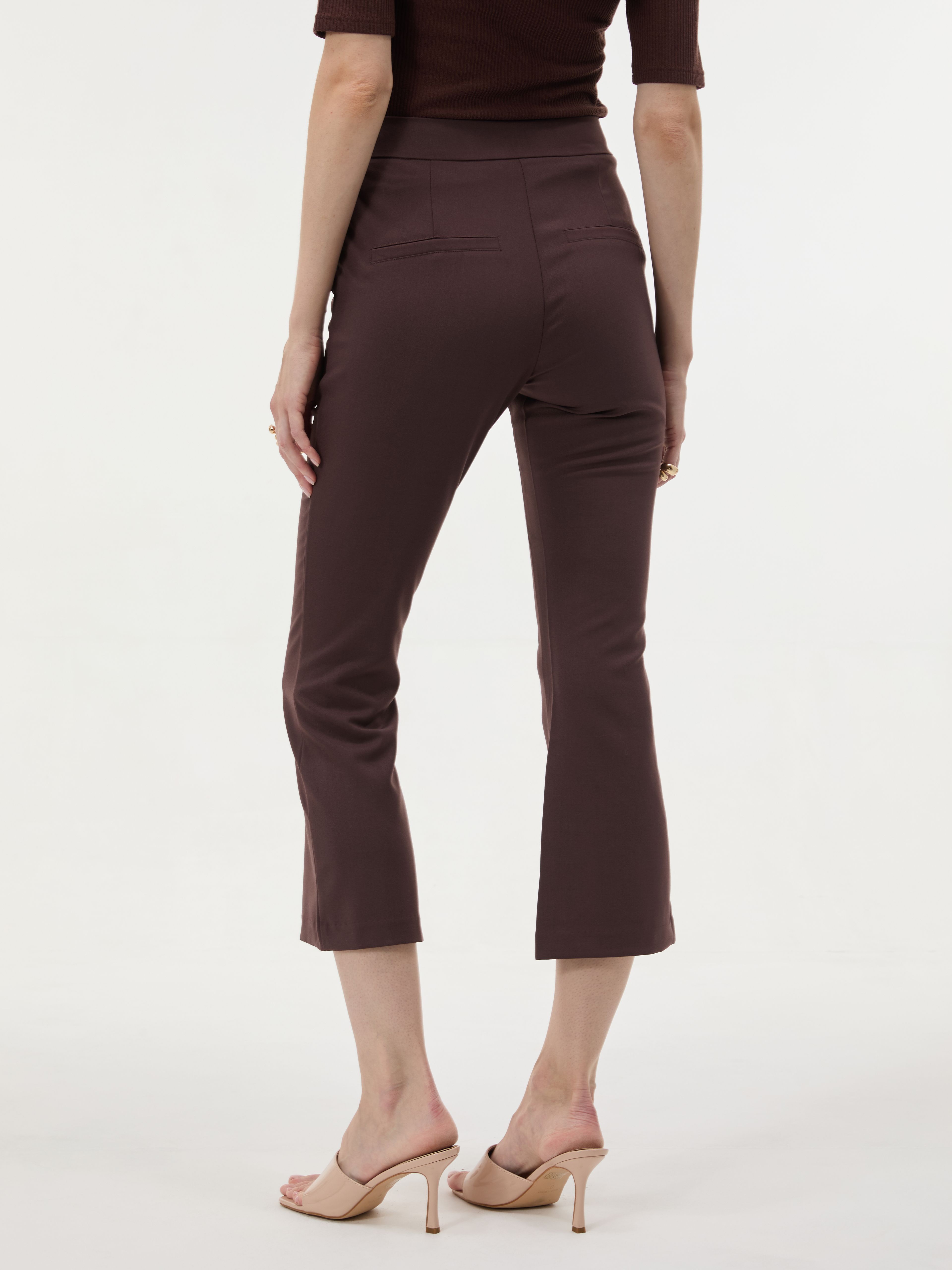 ORSAY Barna női bootcut nadrág magas derékkal - 002