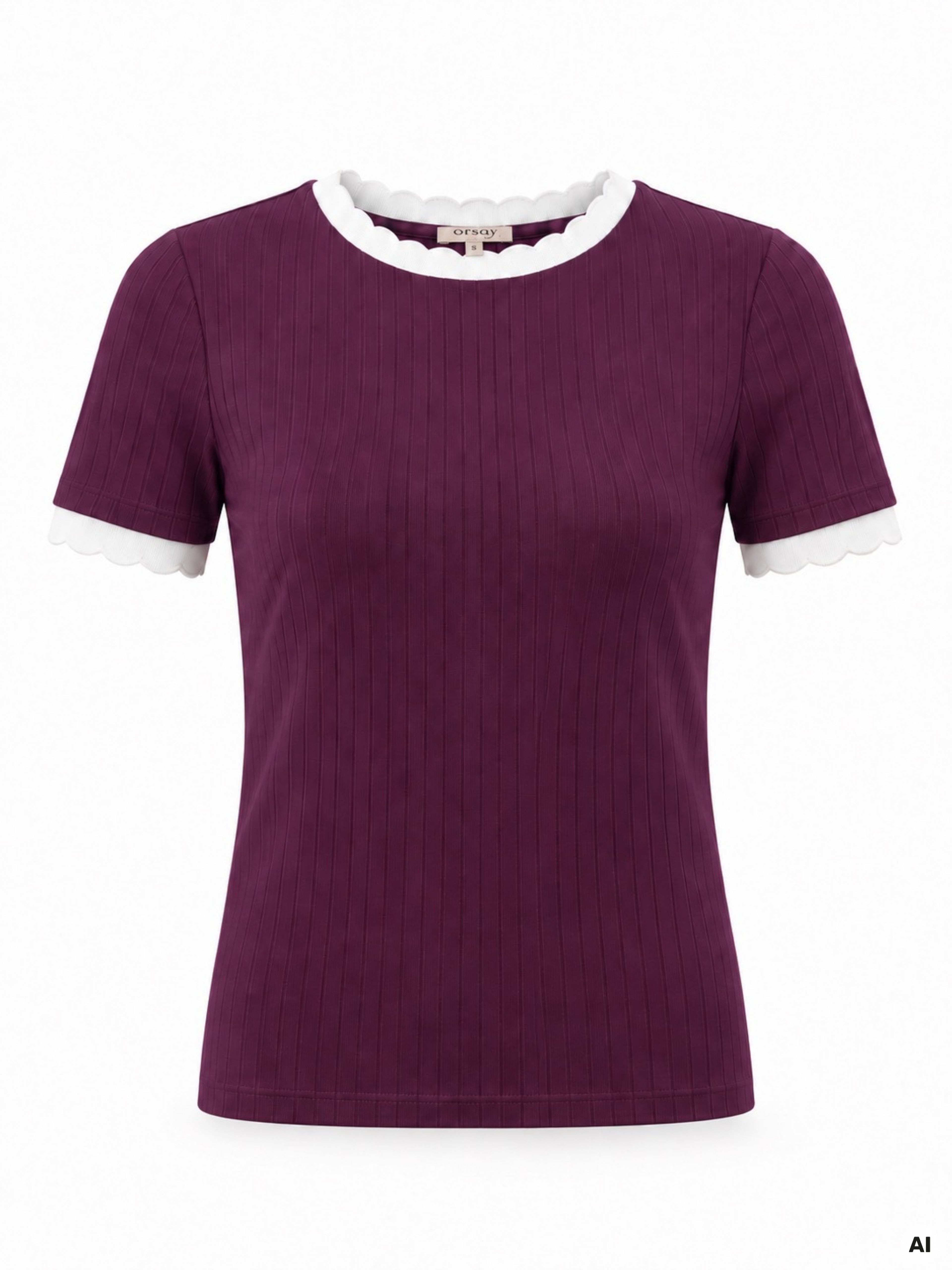 Tricou pentru femei mov cu mâneci scurte ORSAY - 005