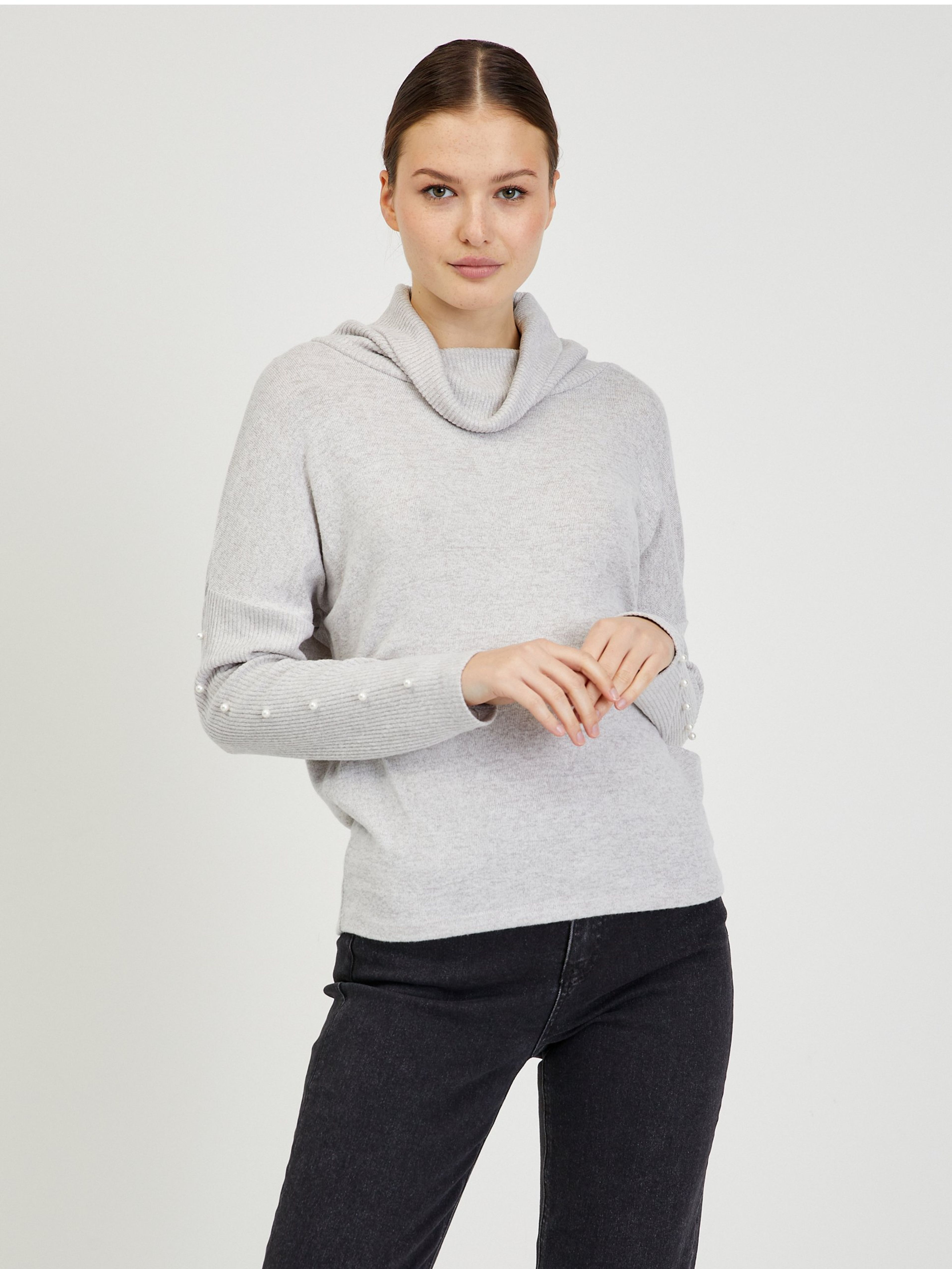 Hellgrauer Damen Rollkragenpullover ORSAY Pilou