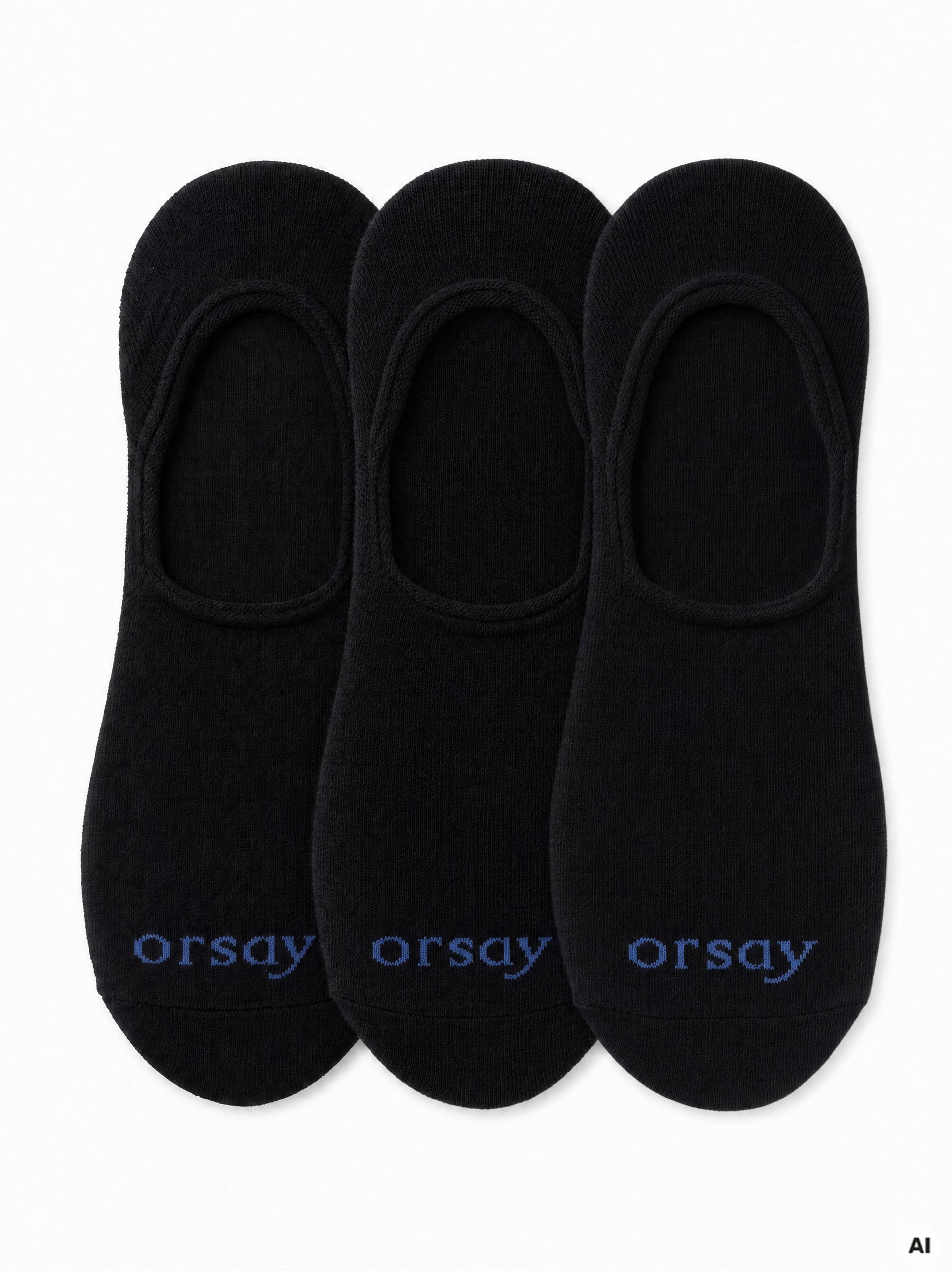 Schwarze Damen-Füßlinge 3er-Pack ORSAY - 001