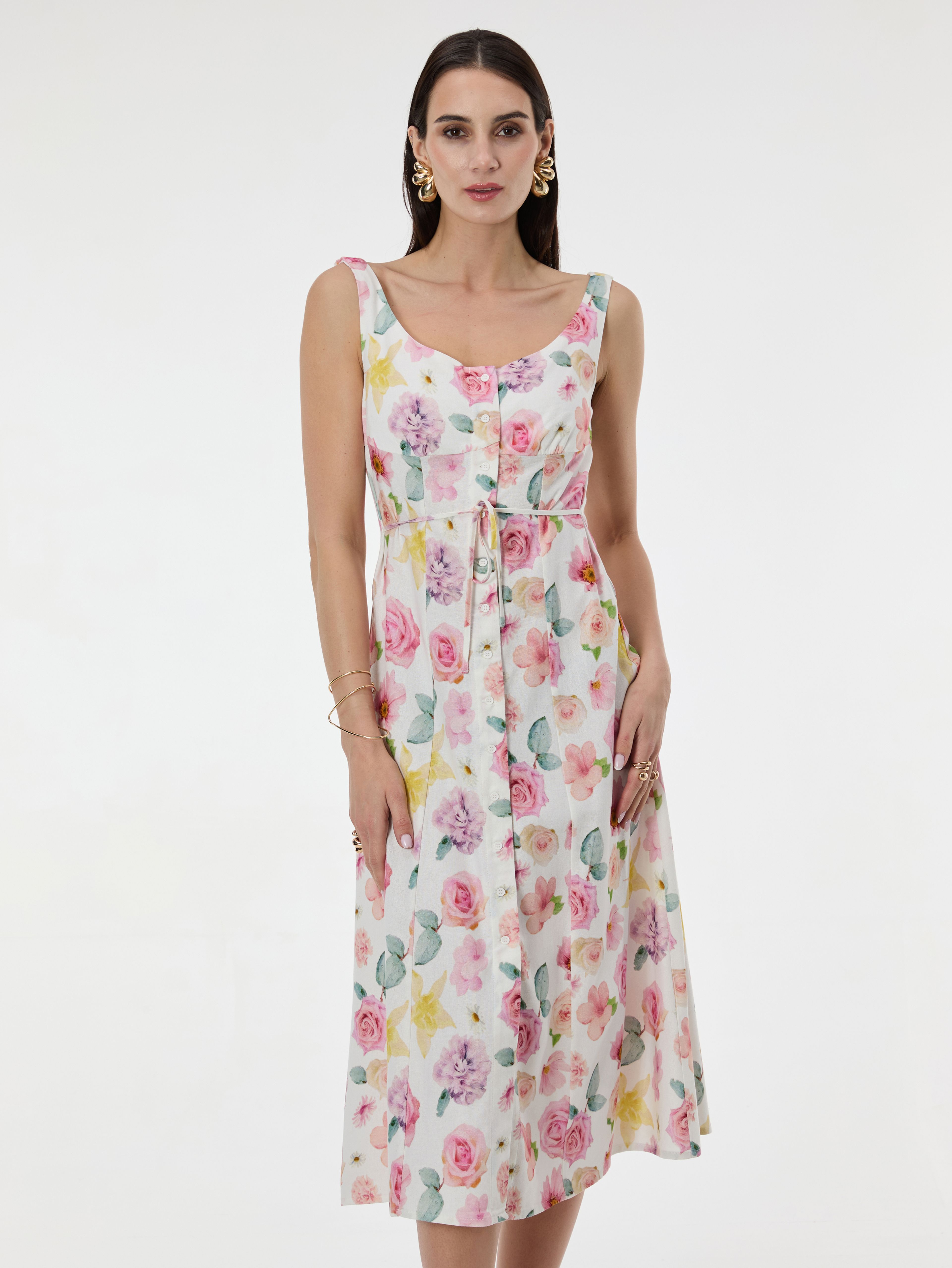 Světle růžové vzorované dámské šaty ORSAY