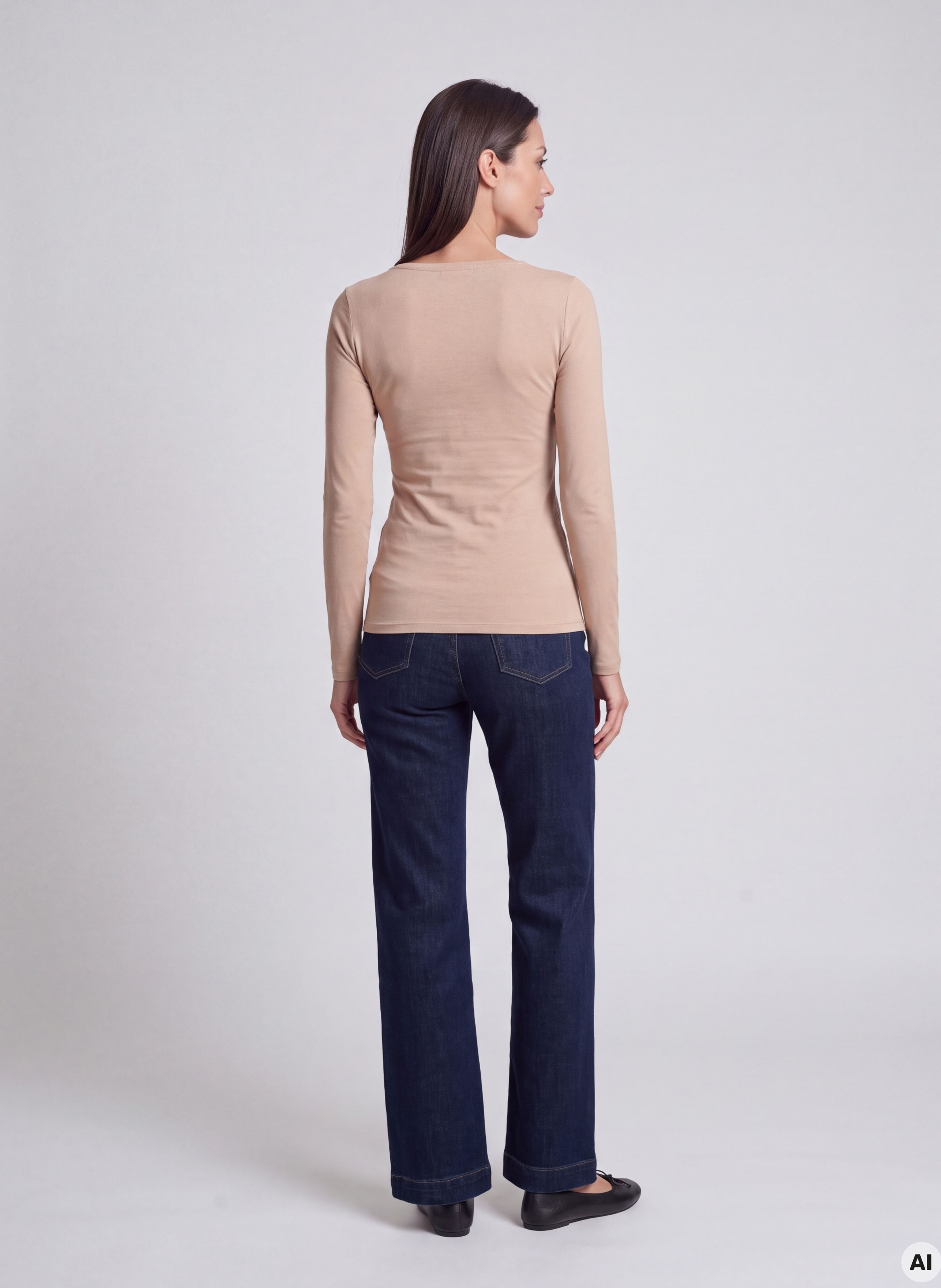 Beiges Damen-Langarmshirt ORSAY - 002