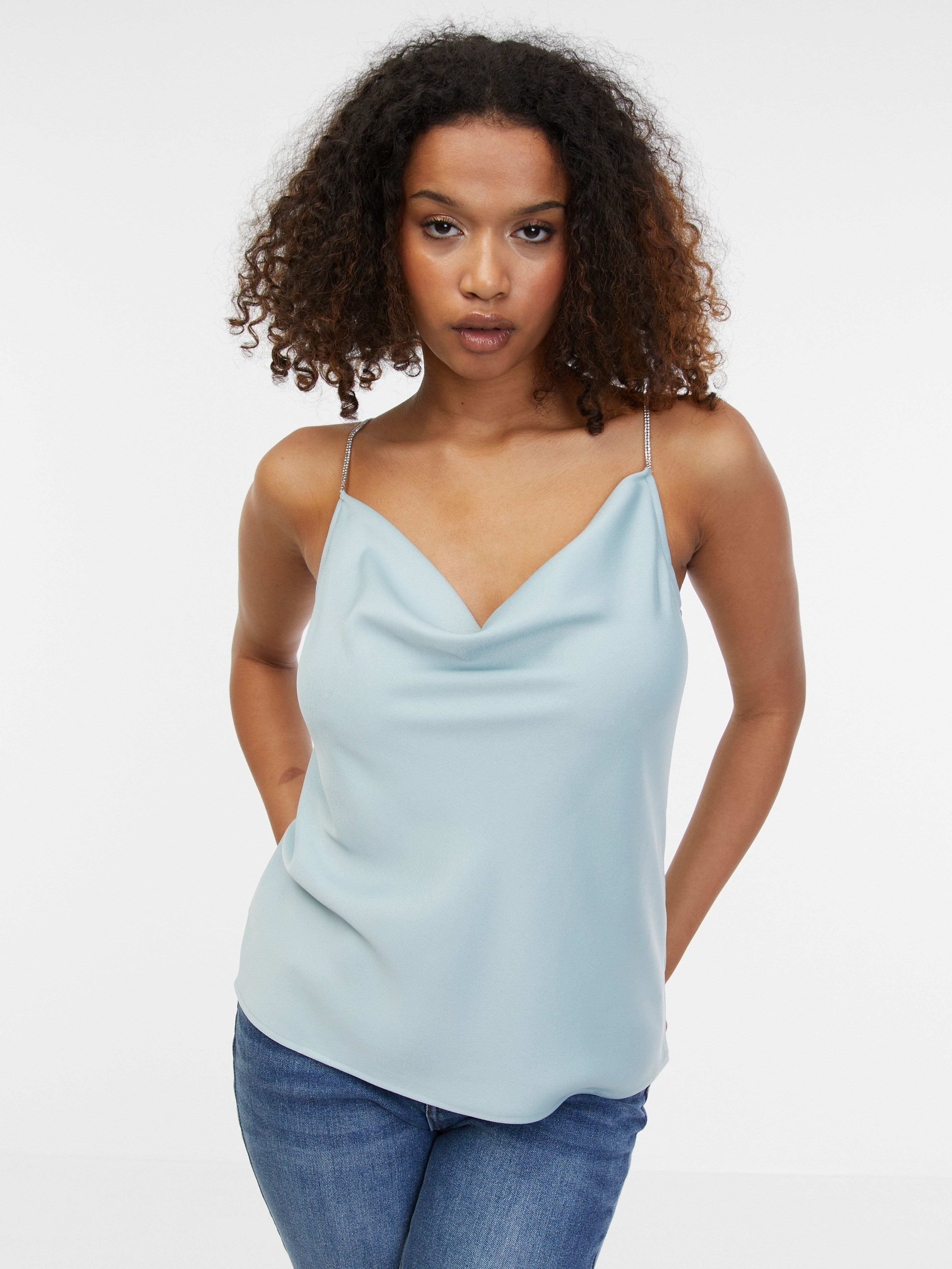 Menthol Top aus Satin Damen ORSAY