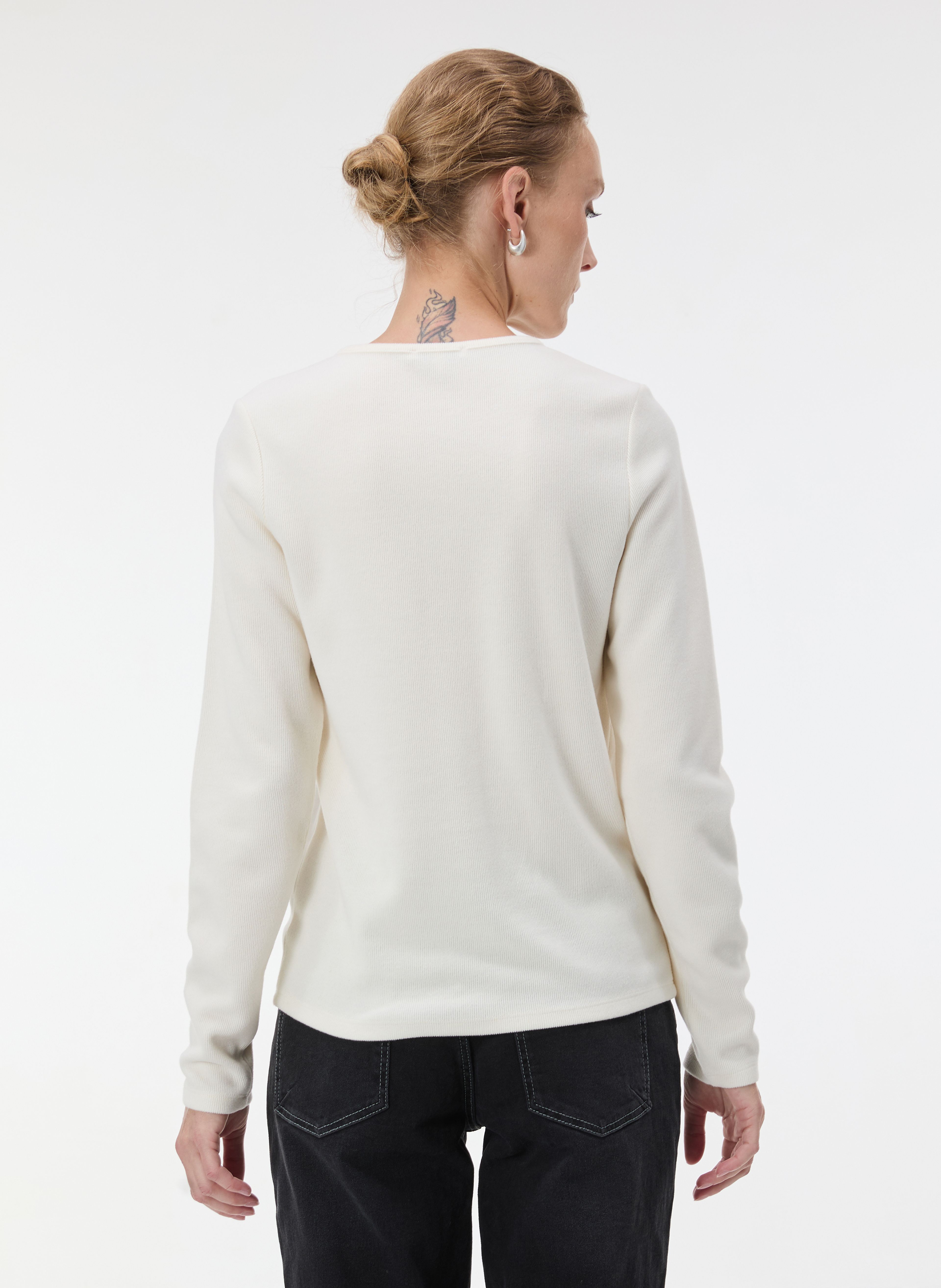 Weißer Damen-Cardigan mit langen Ärmeln ORSAY - 004
