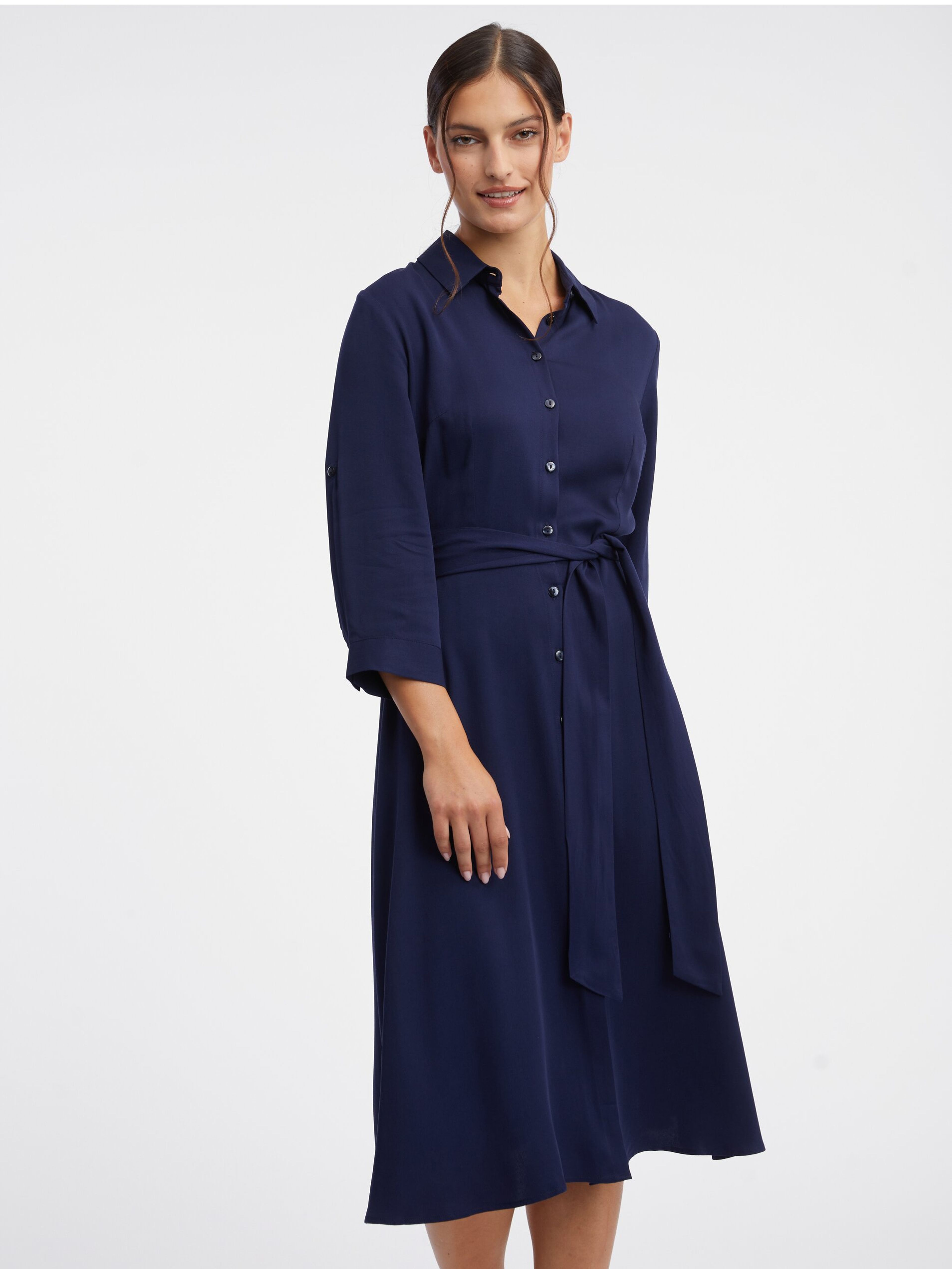 Dunkelblaues Damen-Midikleid ORSAY