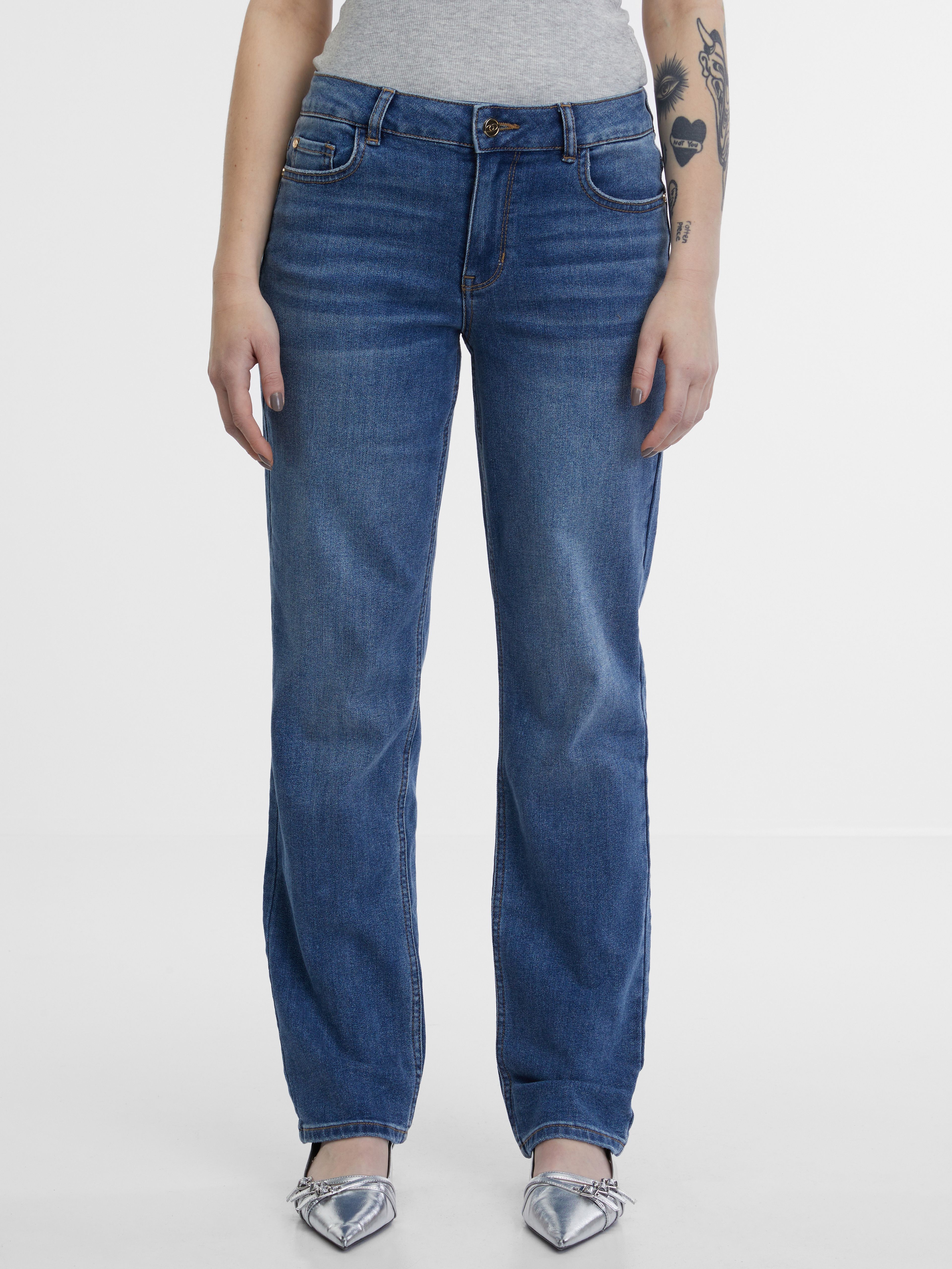 Dunkelblaue Straight-Jeans Damen ORSAY