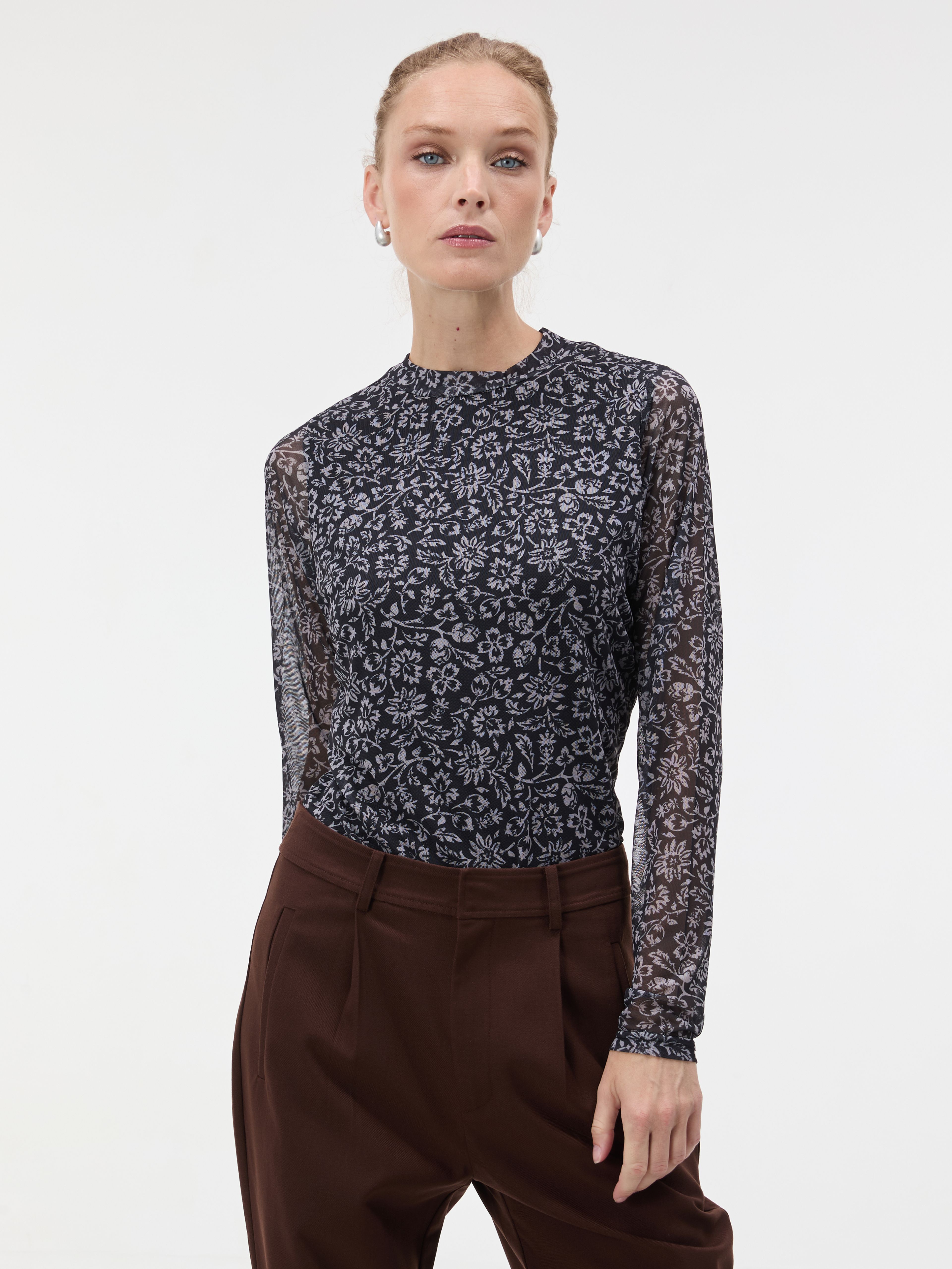 ORSAY fekete mintás női top - 001