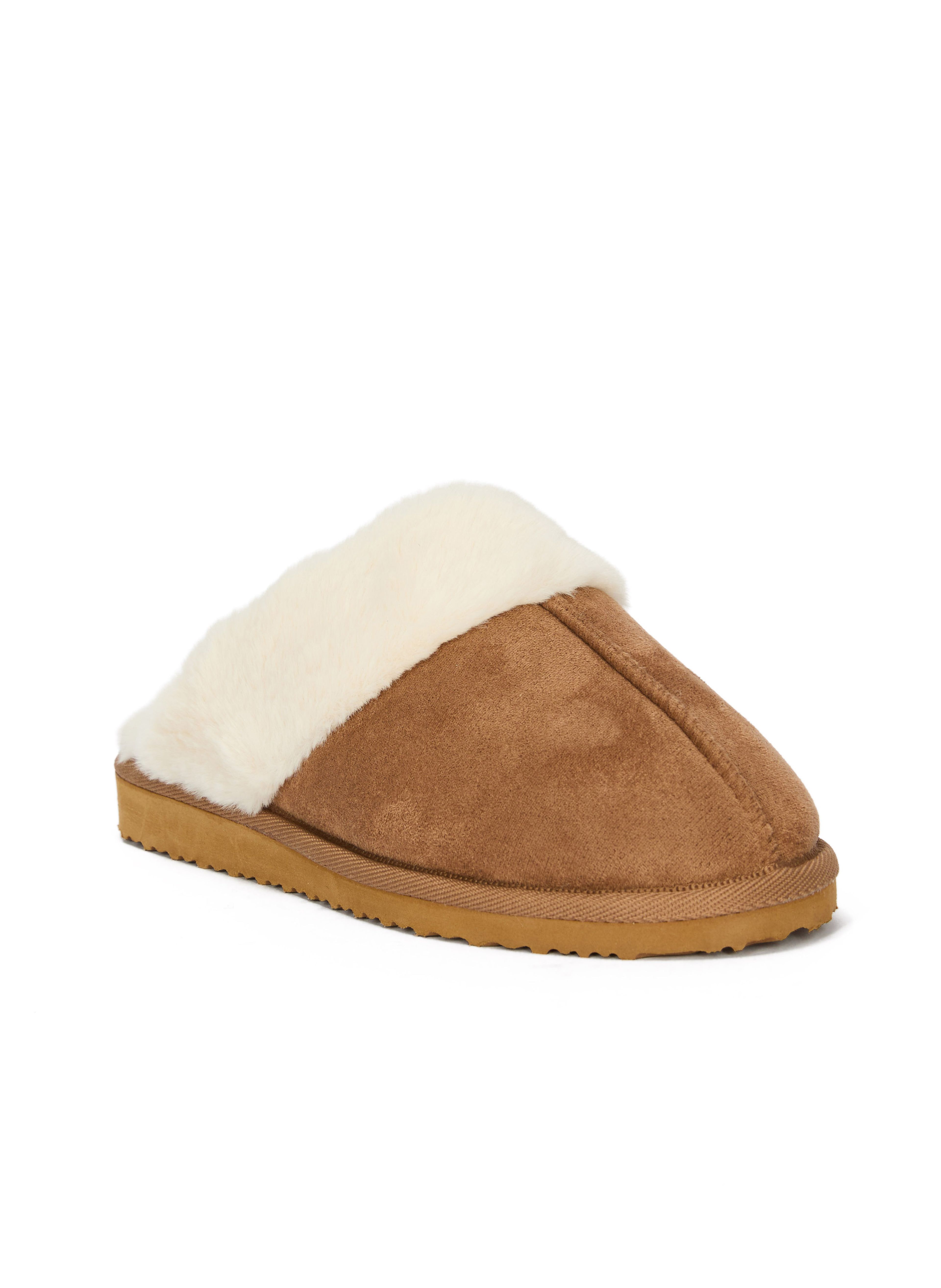 Braune Damen-Pantoffeln mit Fell ORSAY IMARA - 003