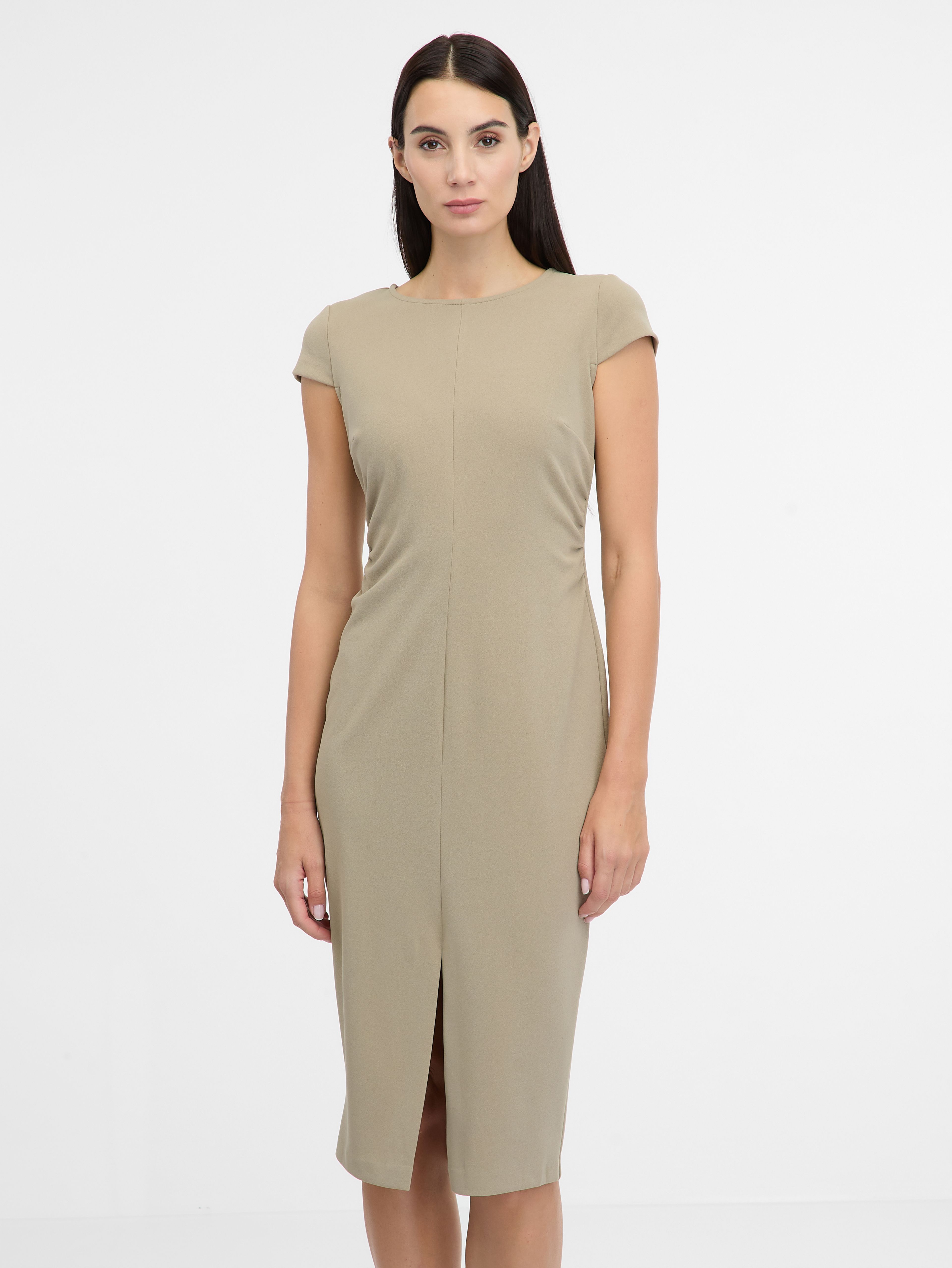 Beigefarbenes Damen-Midikleid ORSAY