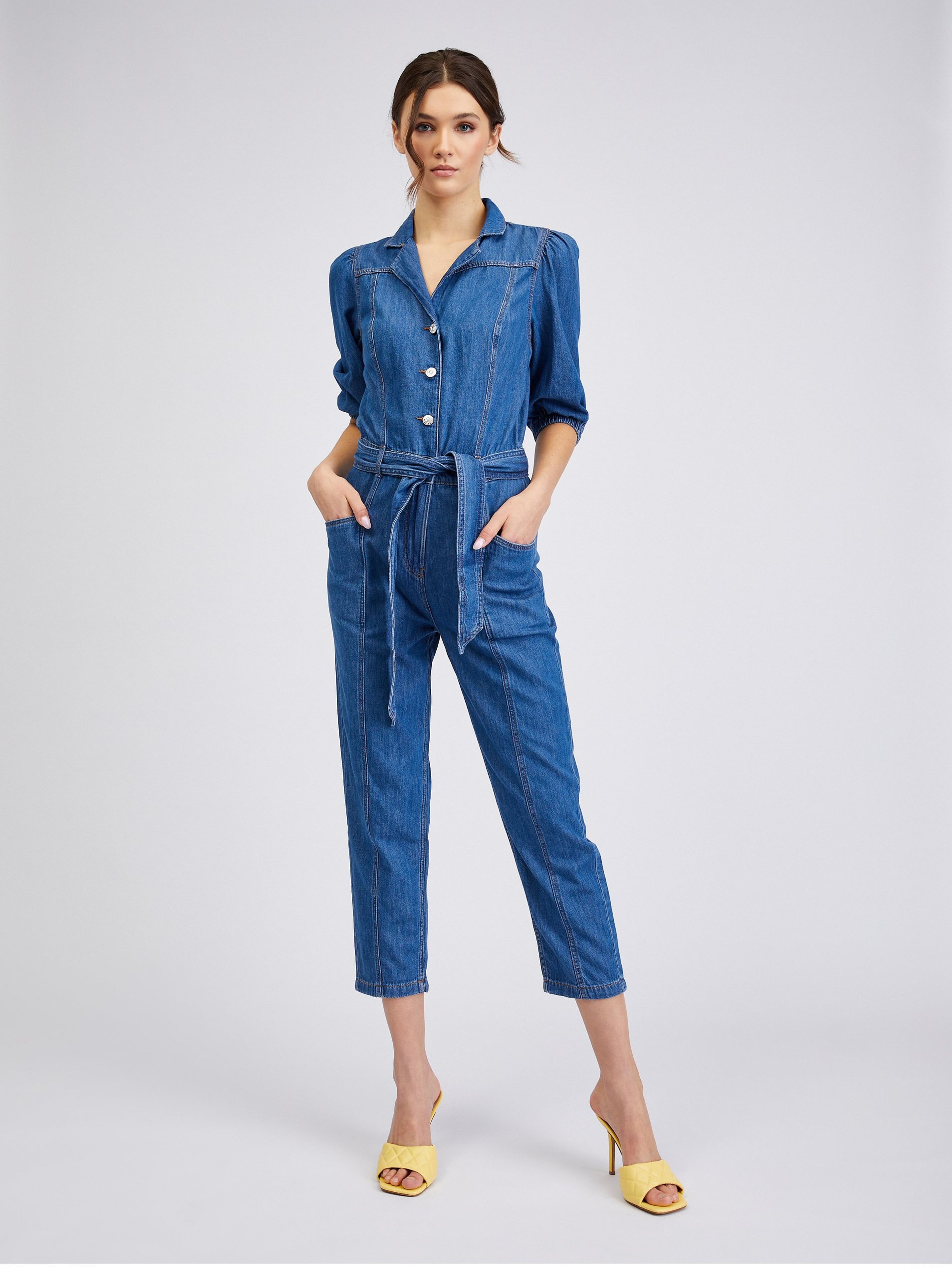 Blauer Damen-Jumpsuit aus Denim ORSAY