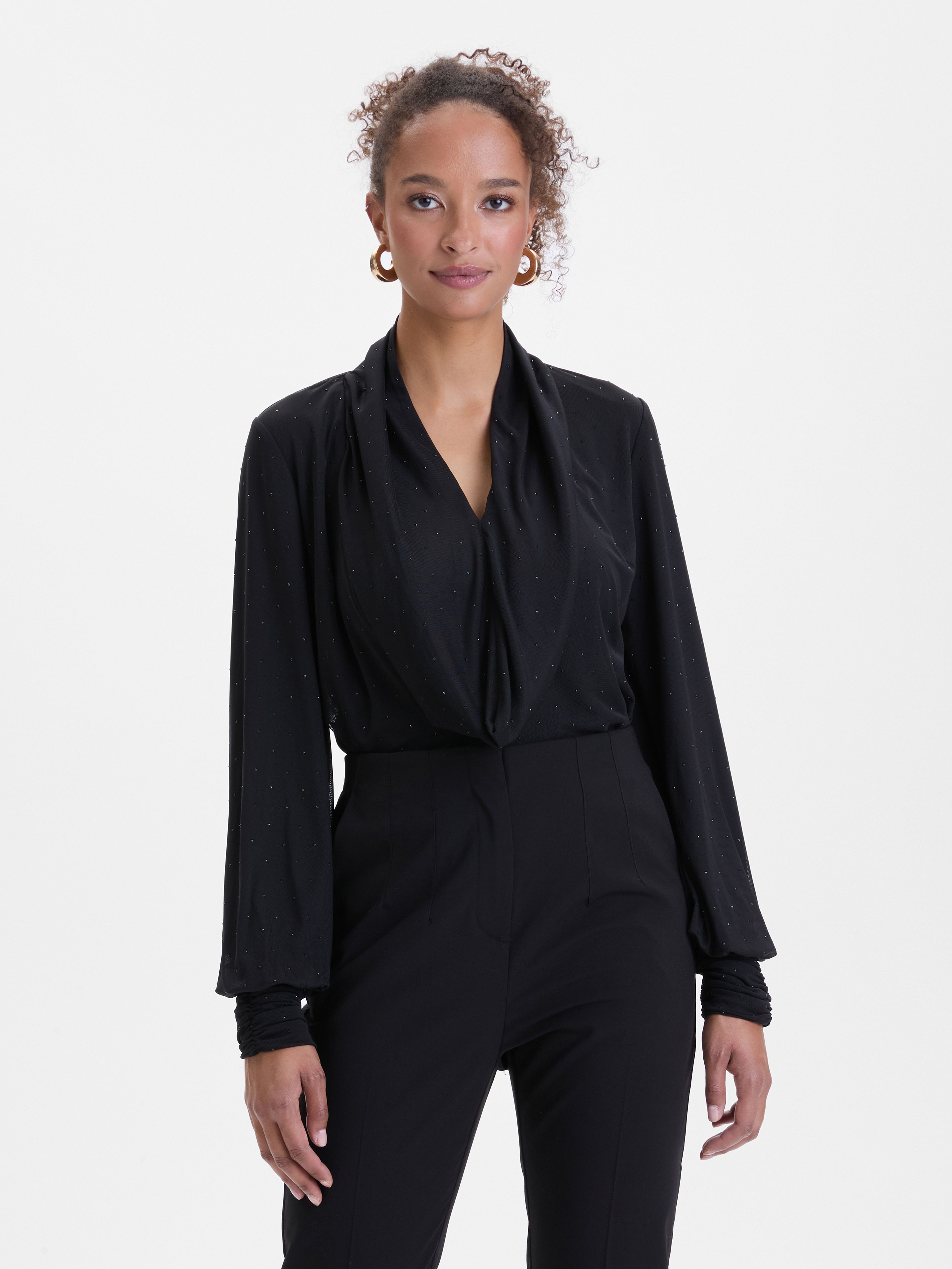 ORSAY Fekete női blúz strasszokkal