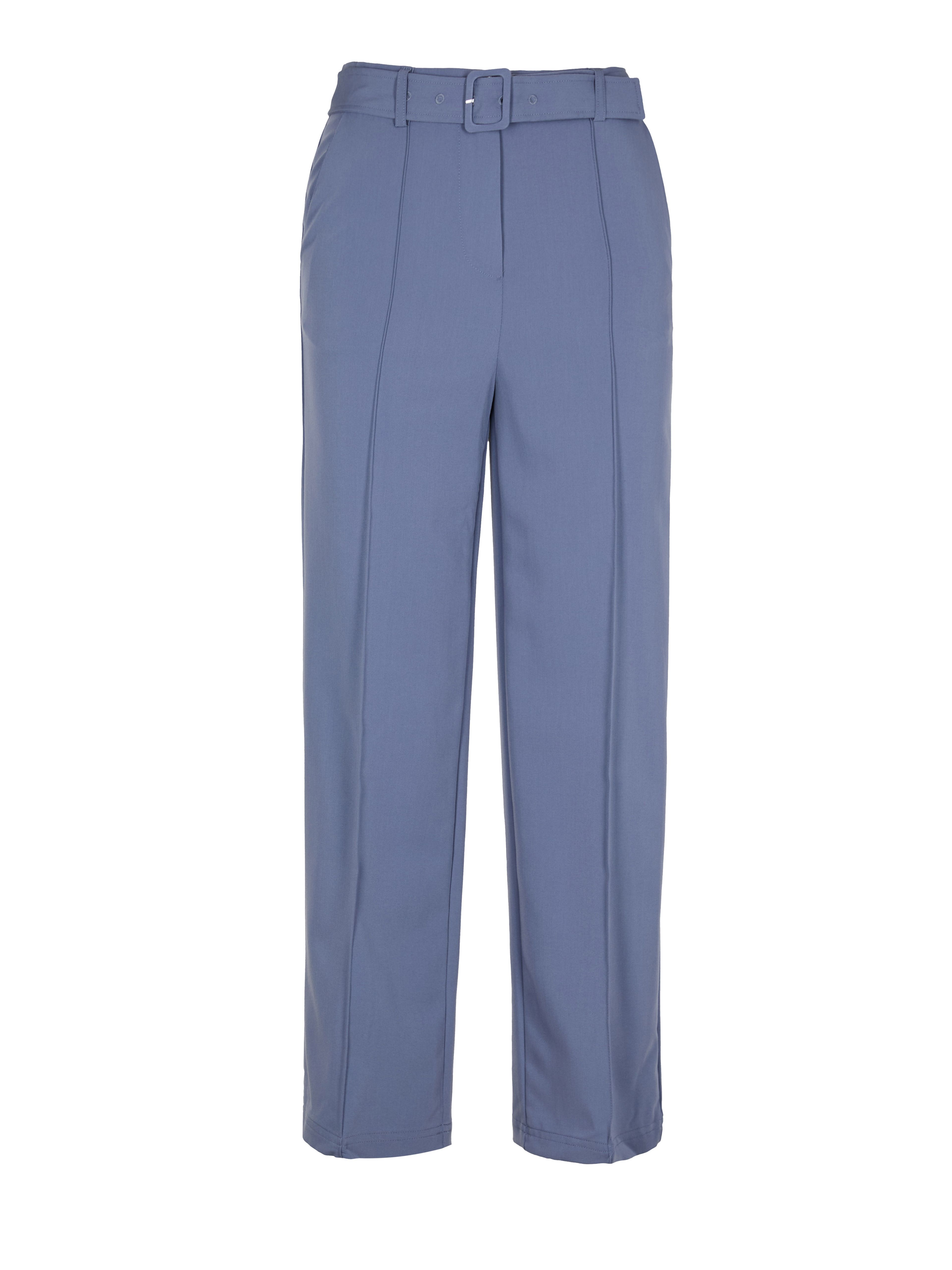 Blaue verkürzte Damenhose mit weitem Bein und hohem Bund ORSAY - 005