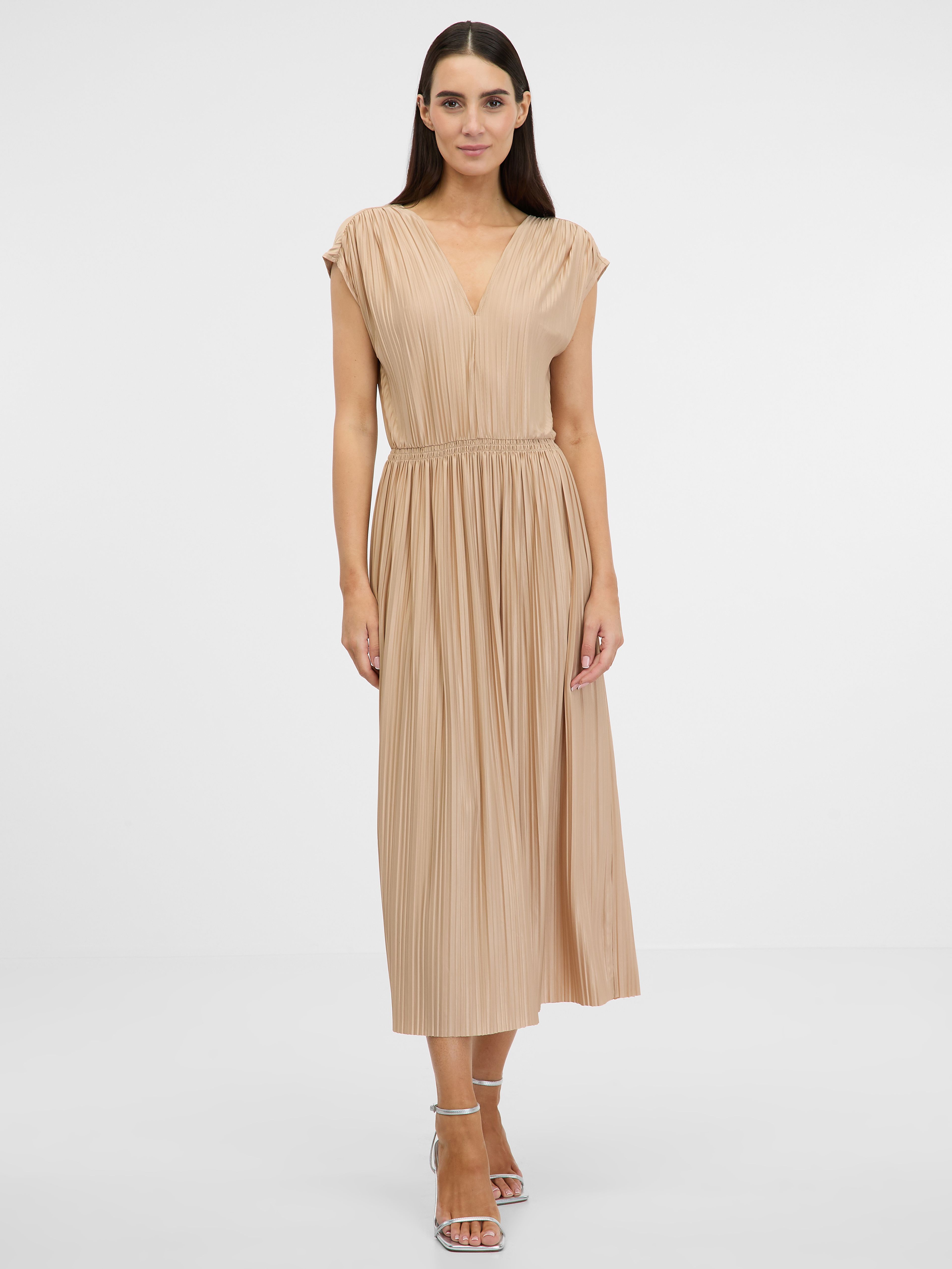 Hellbraunes Damen-Midikleid ORSAY