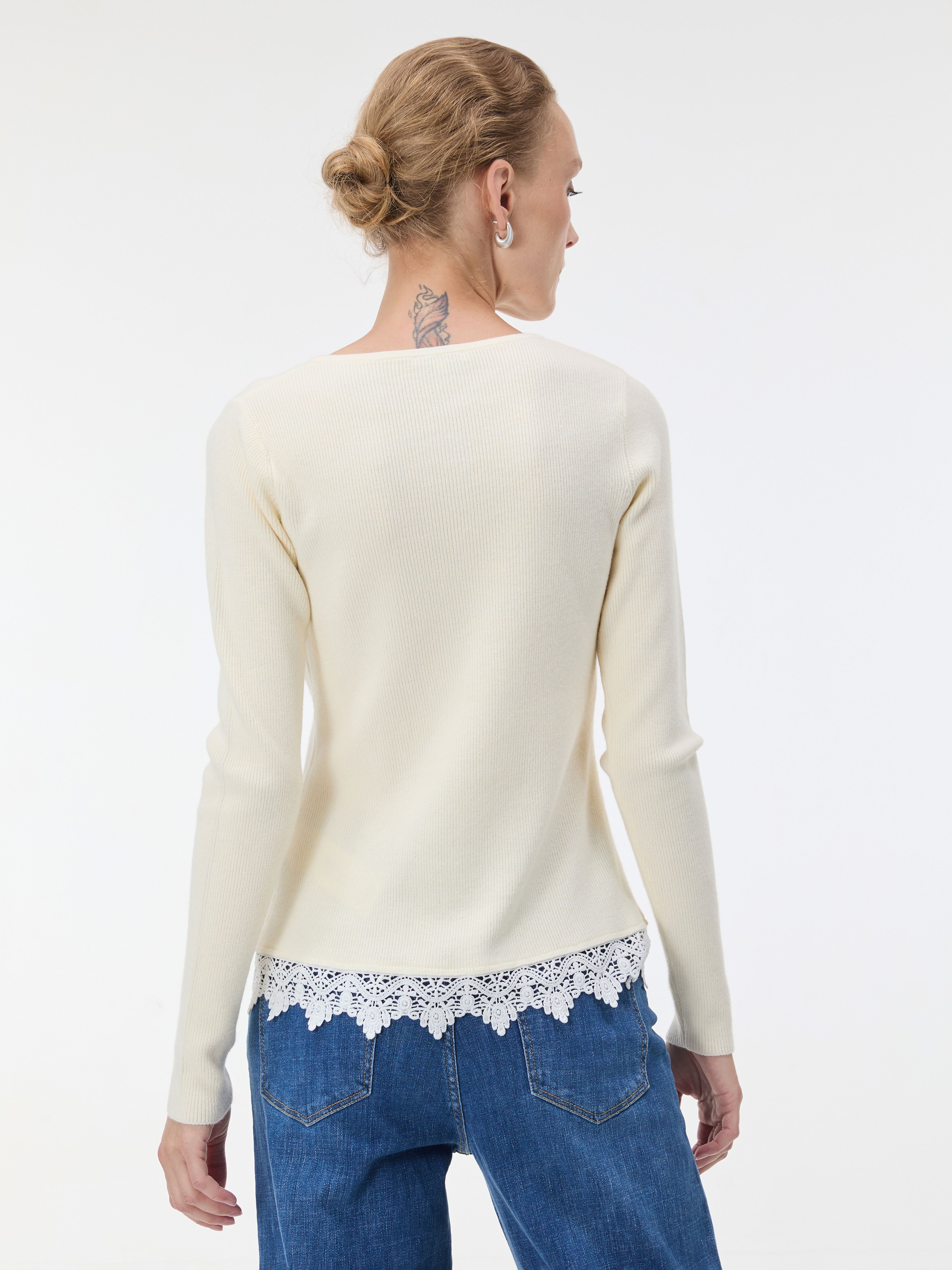 Weißer Damen-Cardigan mit langen Ärmeln ORSAY - 003