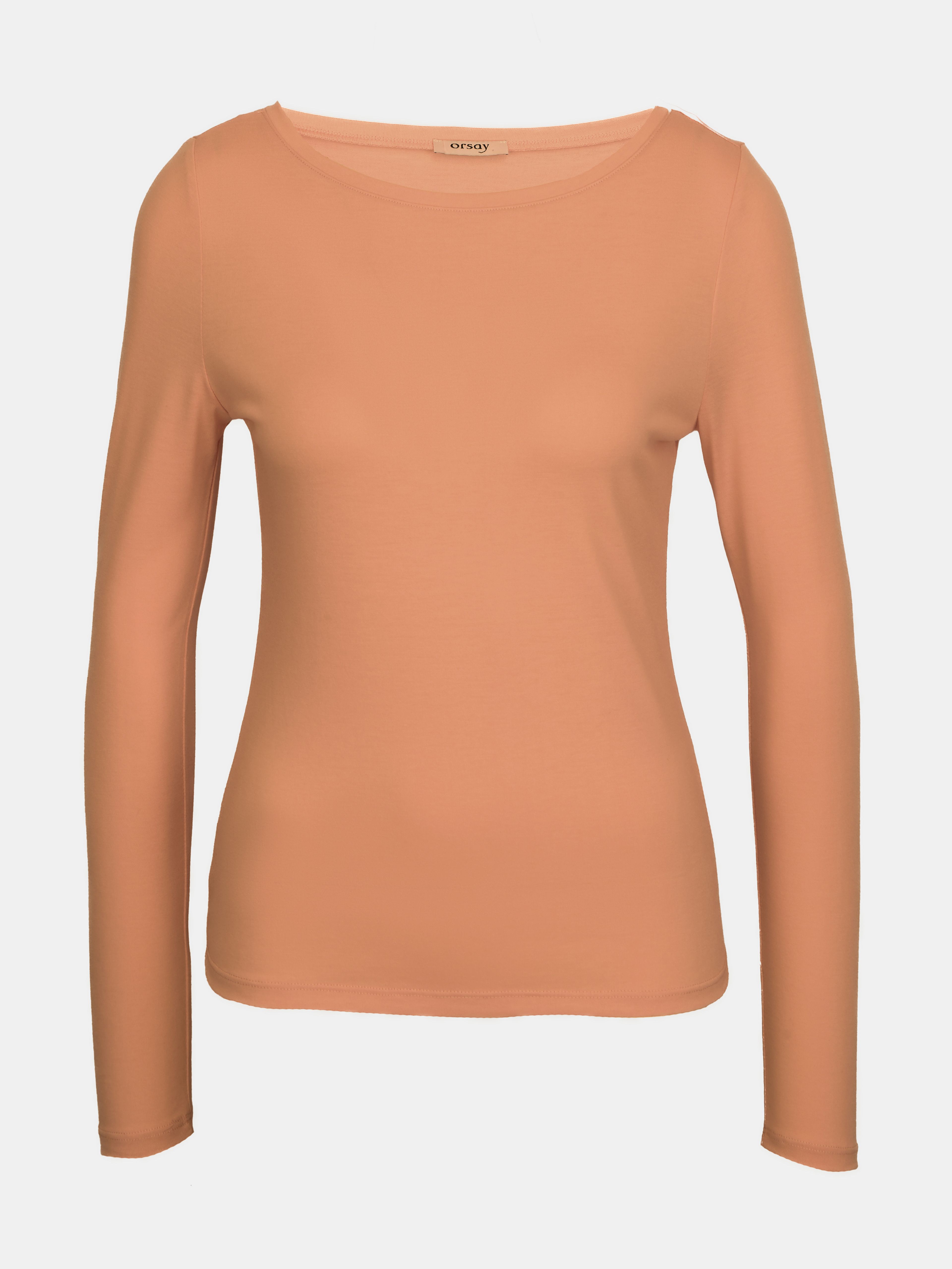 Jasnobrązowa damska koszulka z długim rękawem ORSAY