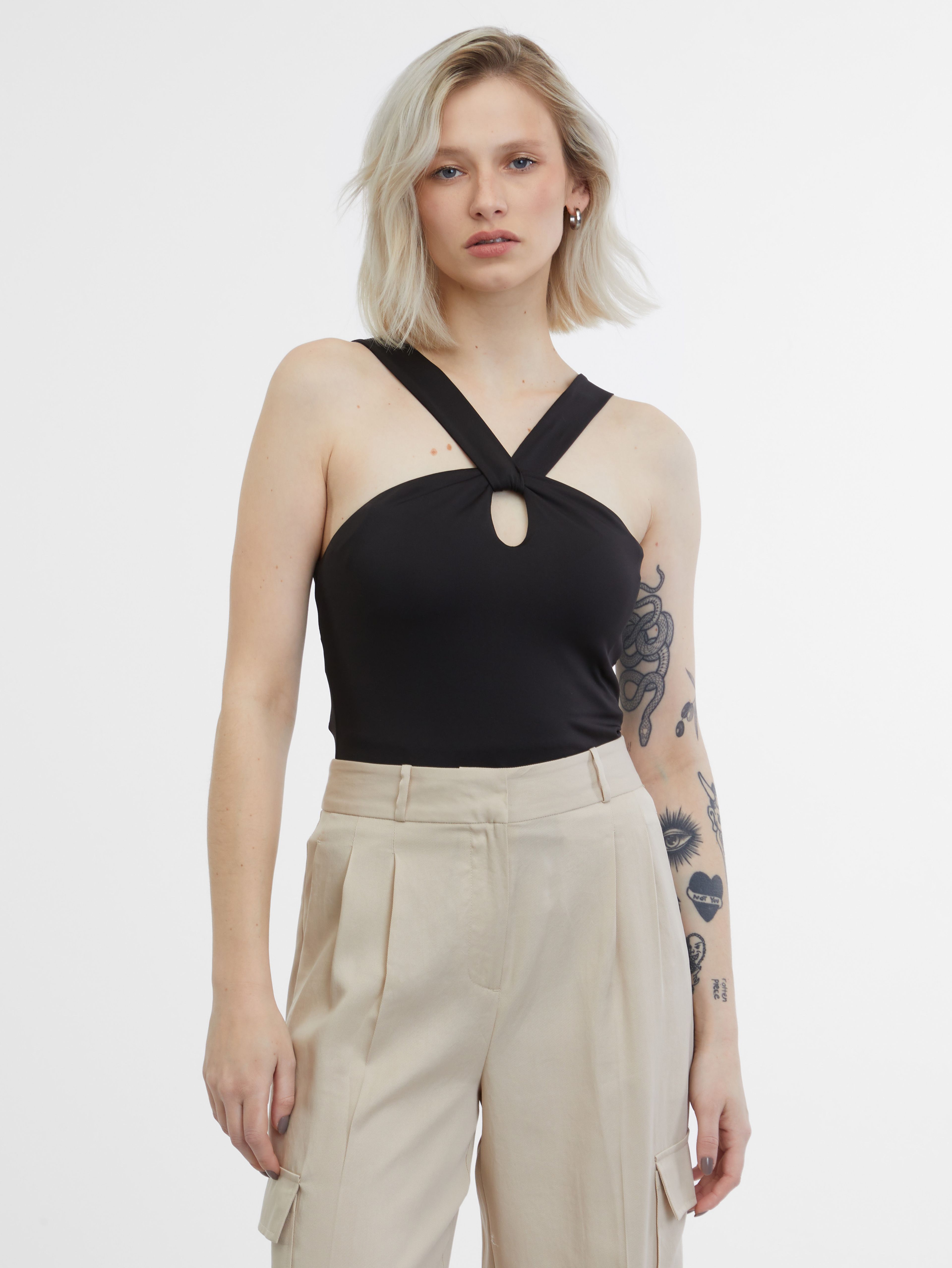 Czarny damski top ORSAY