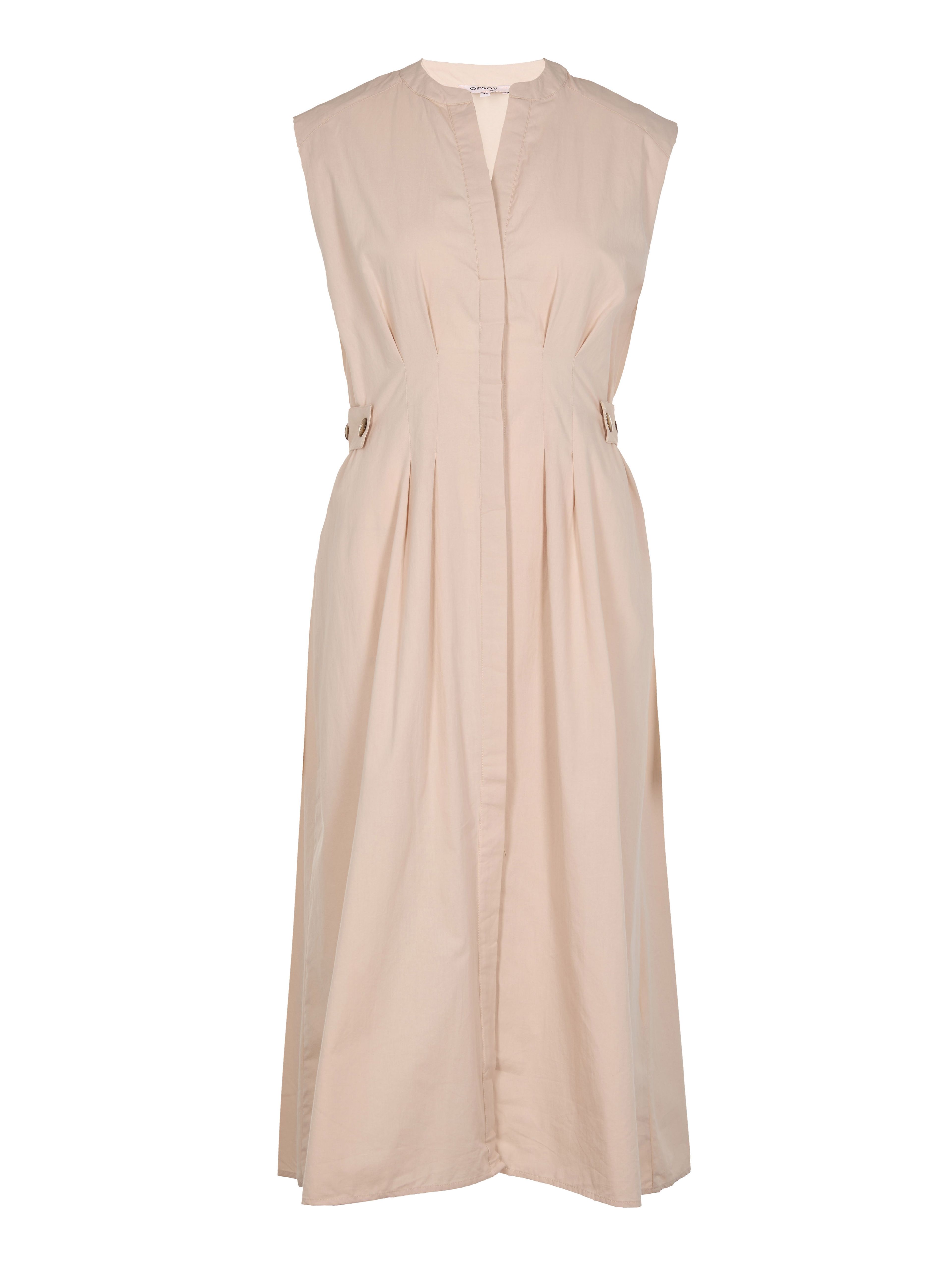 Beiges ärmelloses Damen-Midikleid in A-Linie mit V-Ausschnitt ORSAY - 005