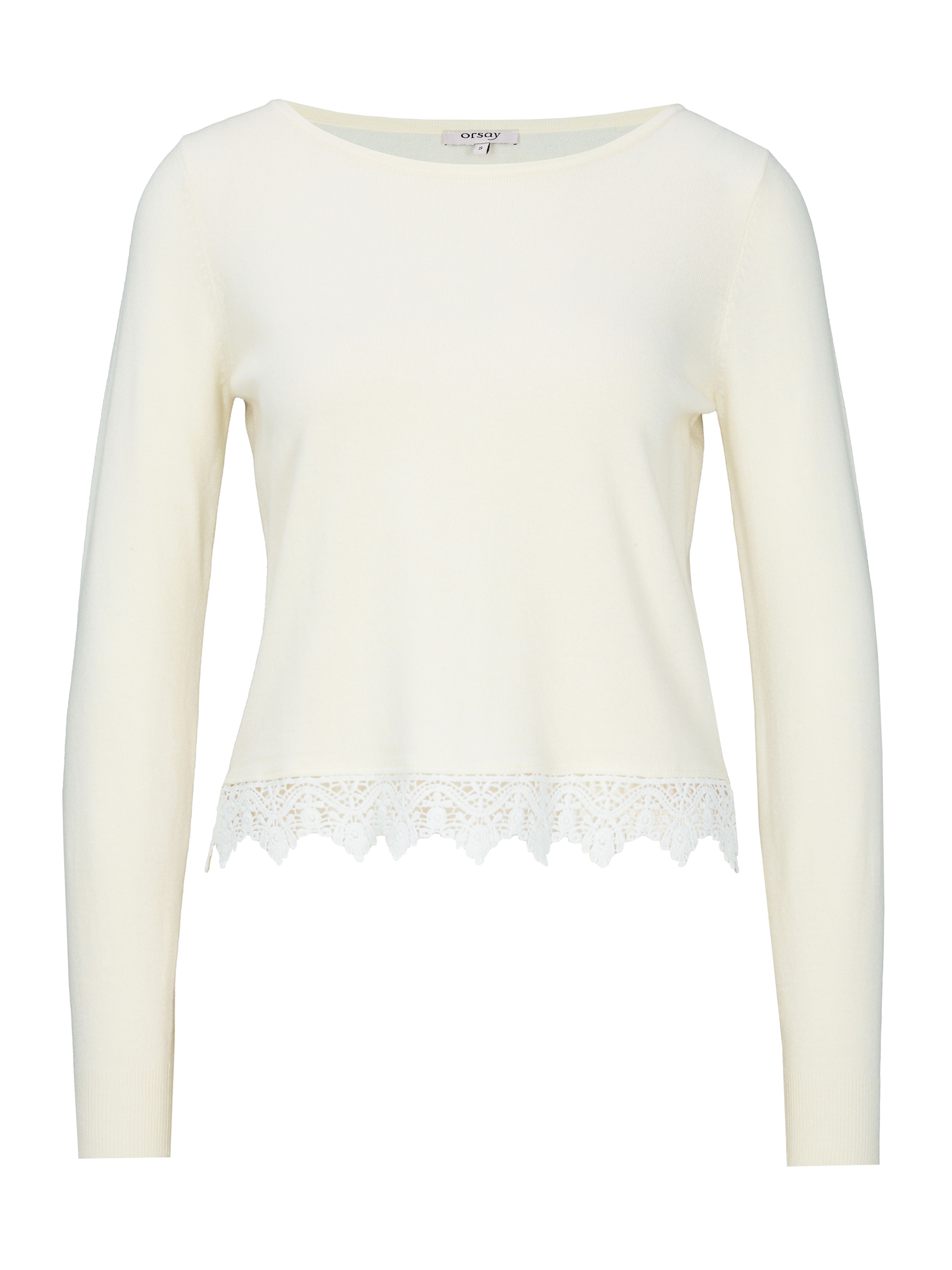 Weißer Damenpullover mit langen Ärmeln ORSAY - 006