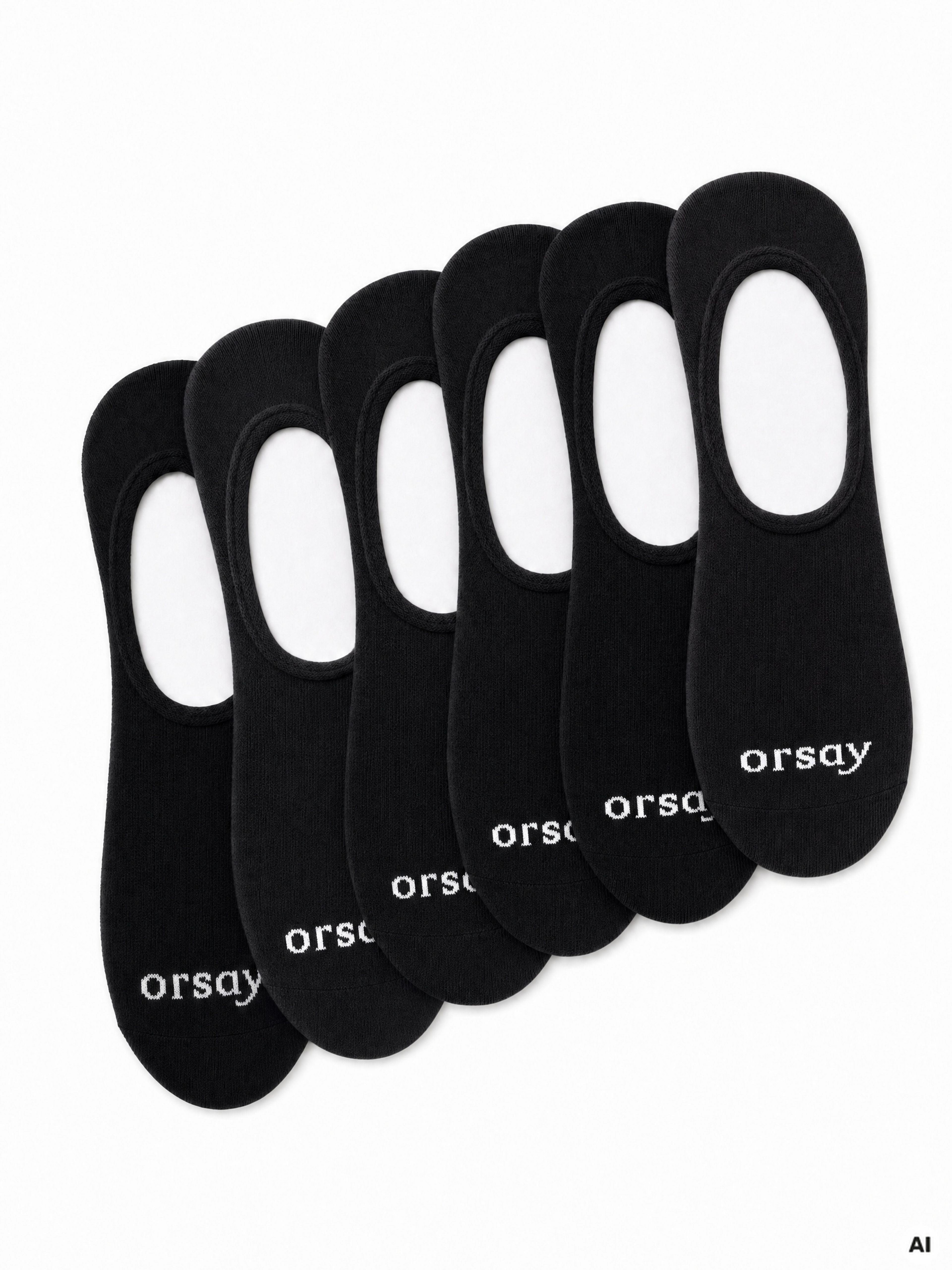 Schwarze Damen-Füßlinge 6er-Pack ORSAY - 002