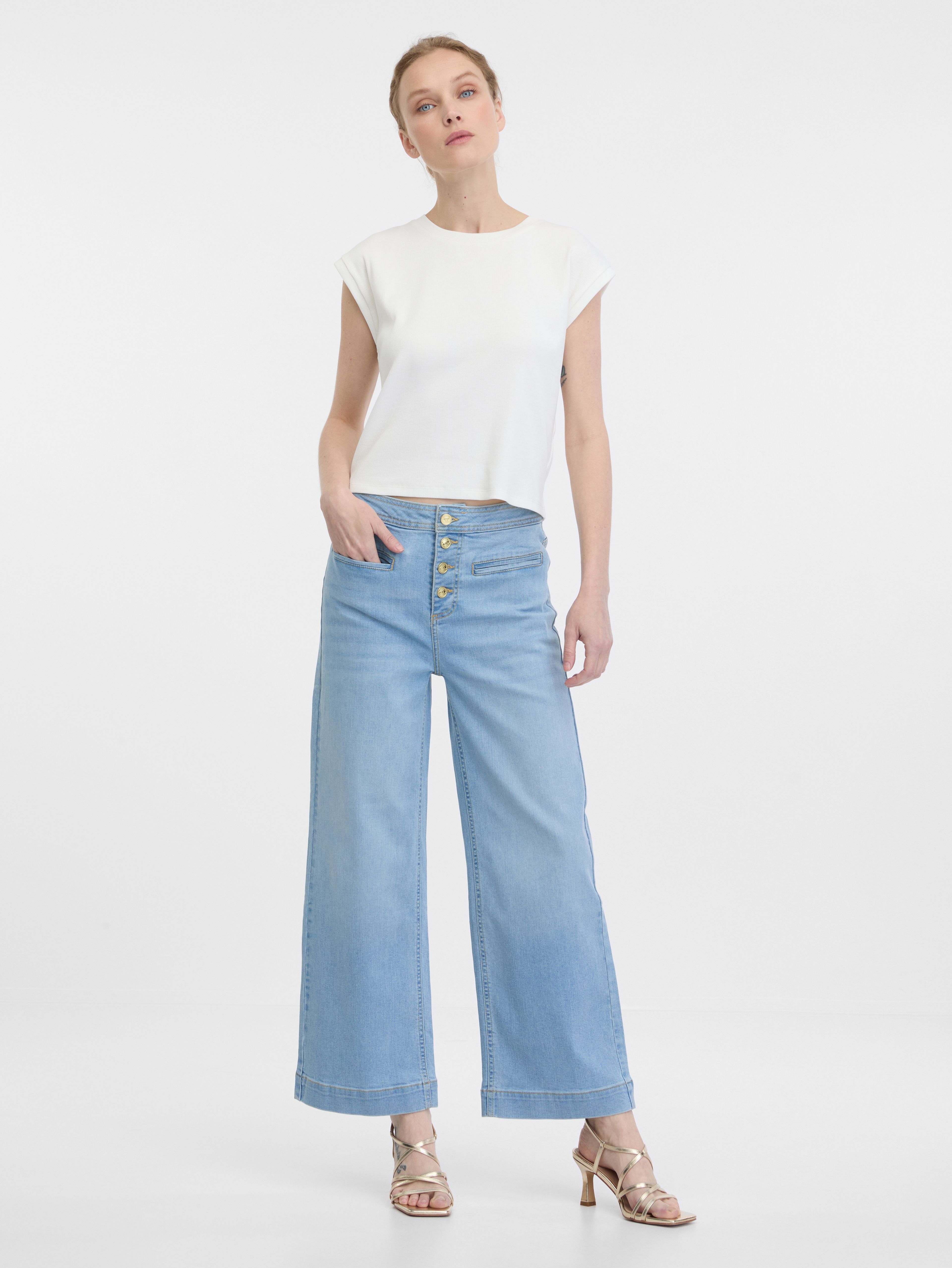 Hellblaue weite Damenjeans ORSAY