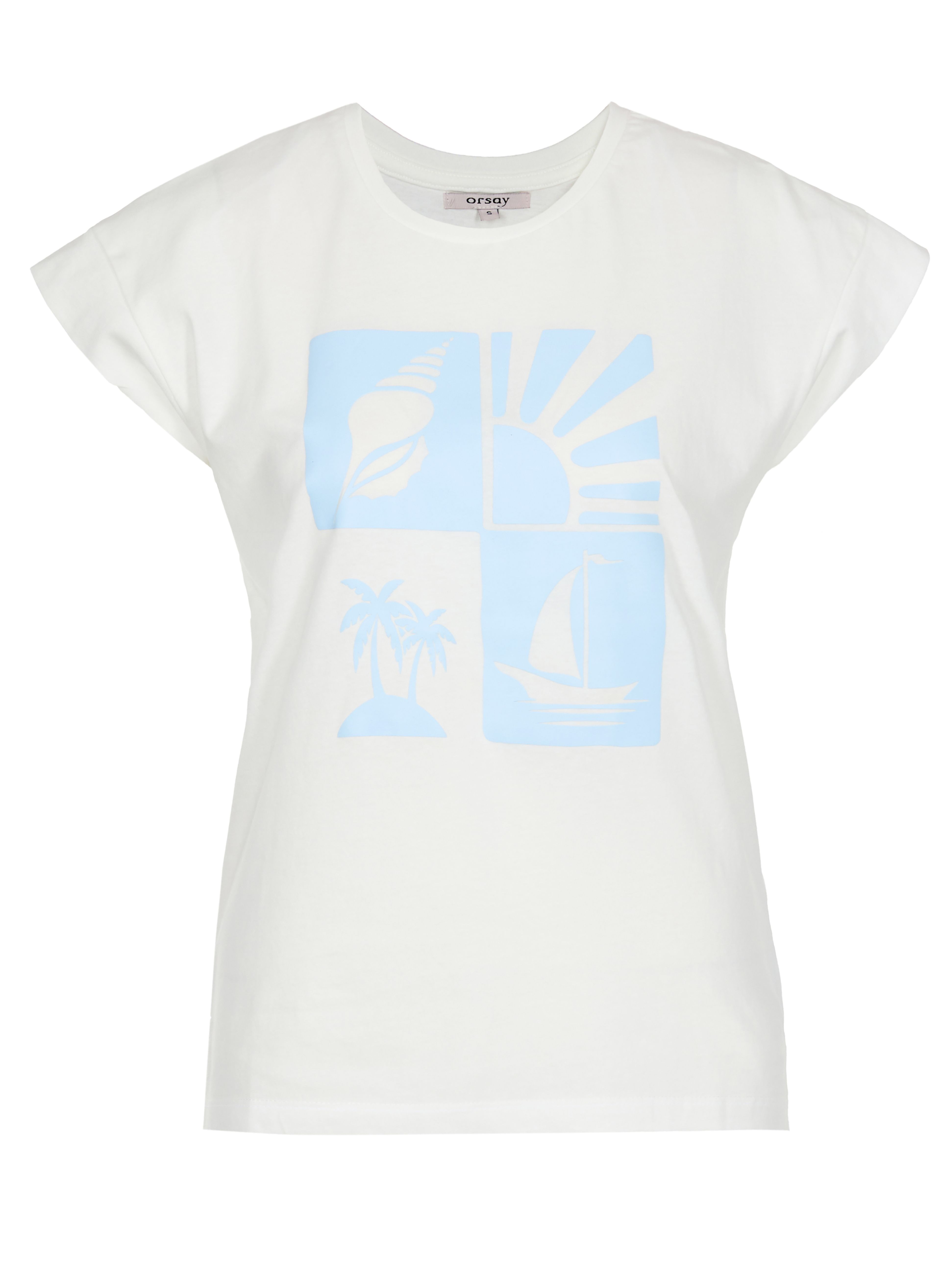 Biały damski t-shirt z krótkim rękawem ORSAY - 005