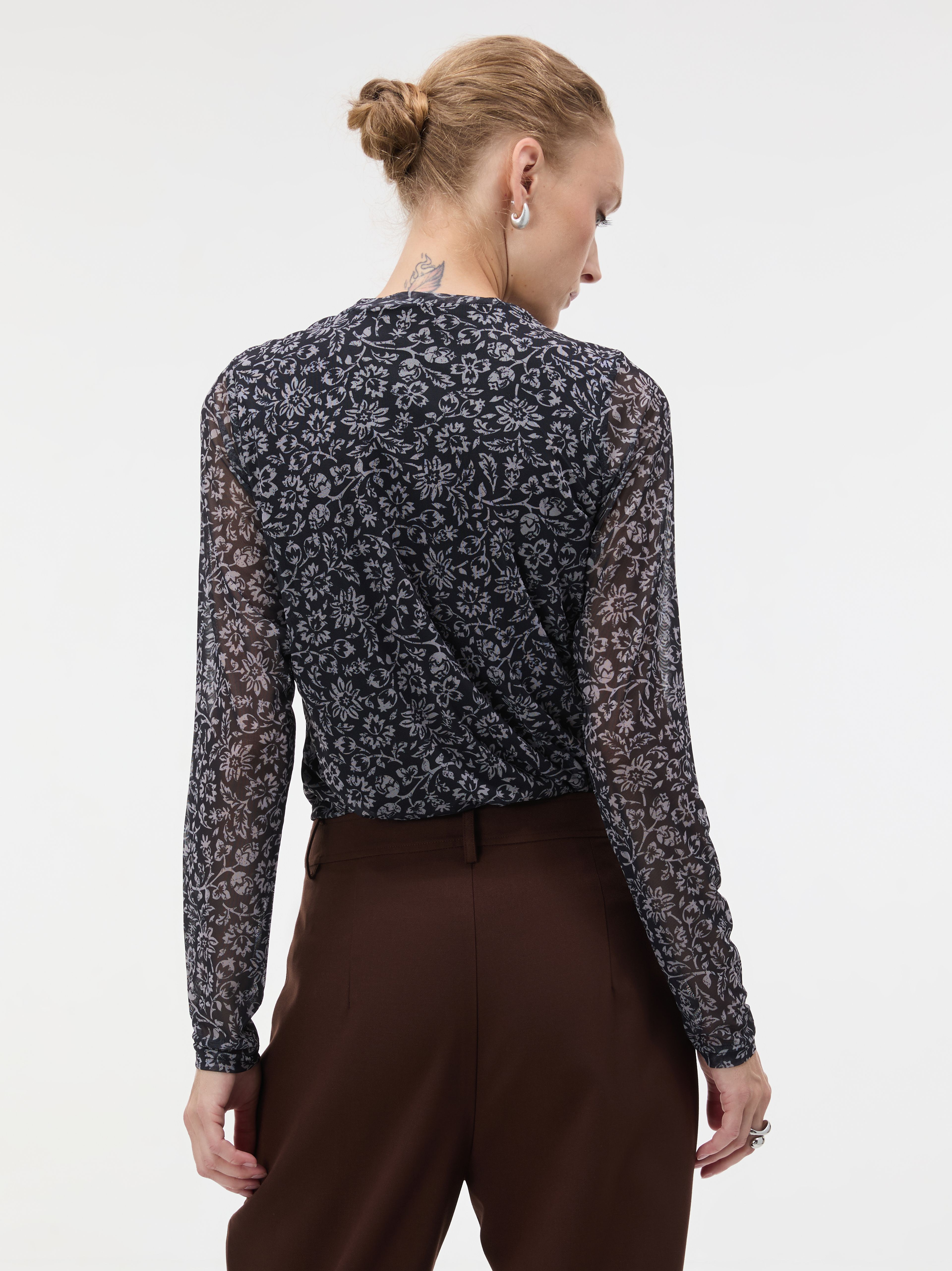 ORSAY fekete mintás női top - 003