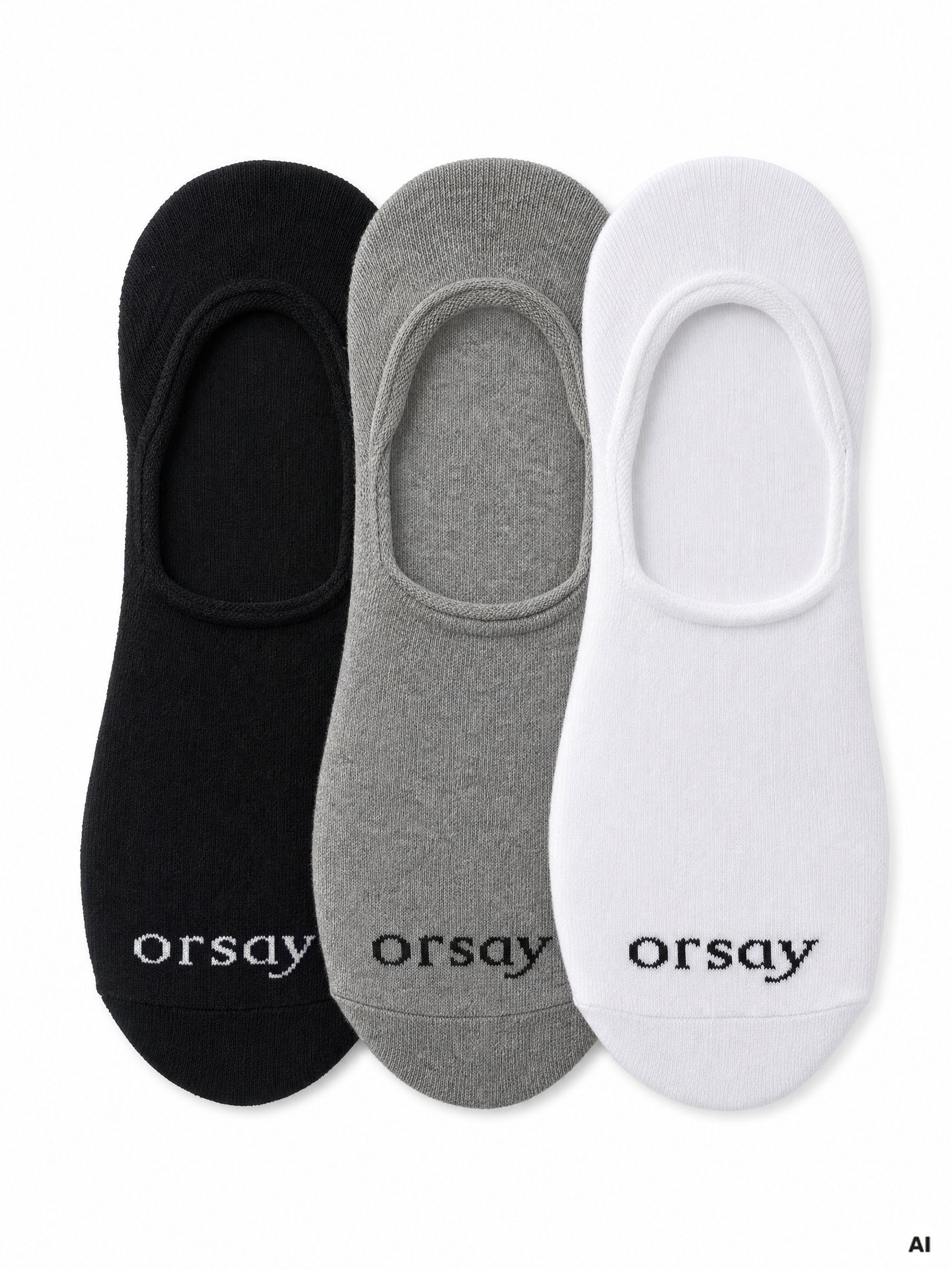 Wielokolorowe damskie stopki 3 pary ORSAY - 001