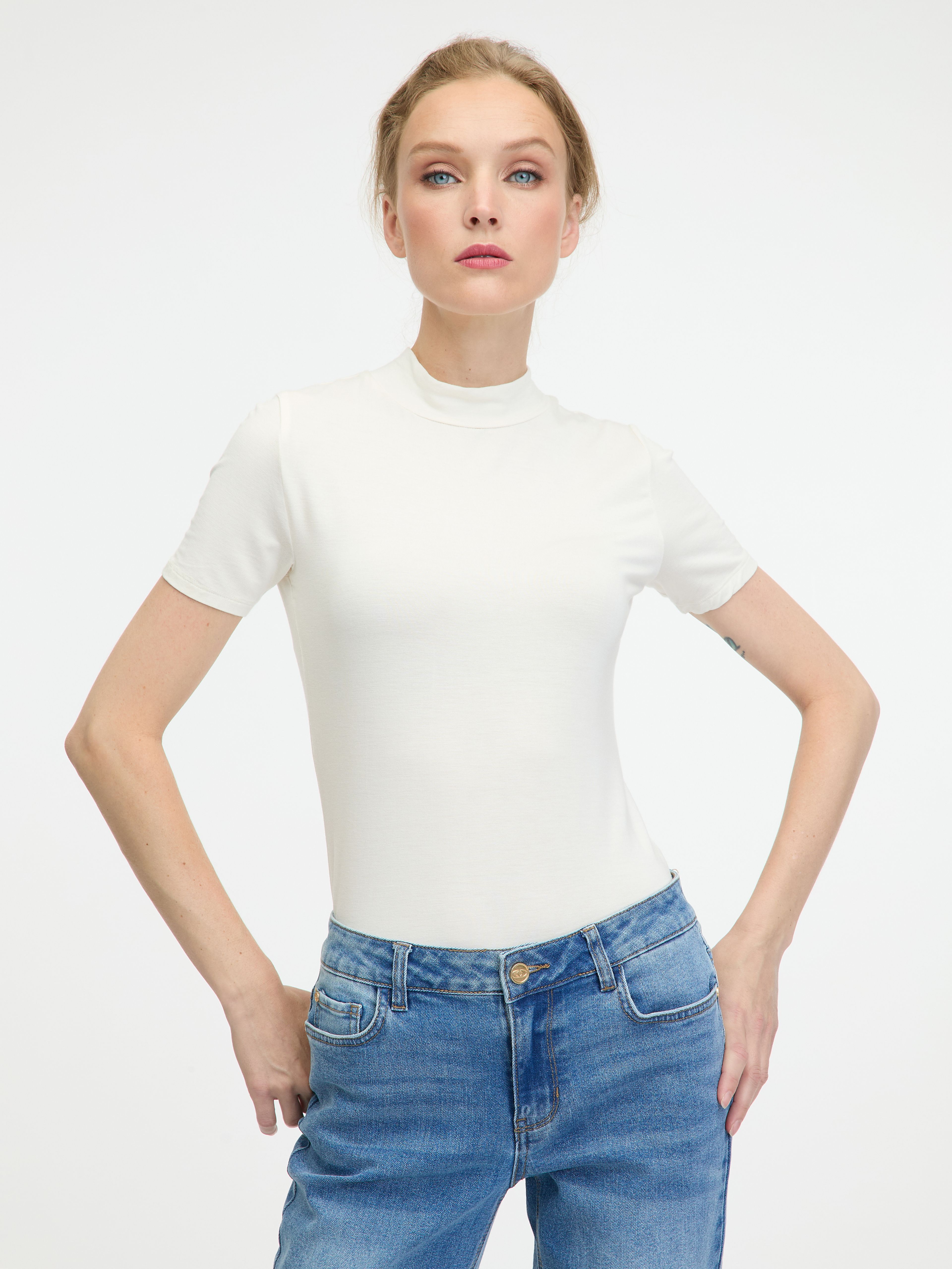 Weißes Kurzarm-T-Shirt für Frauen ORSAY